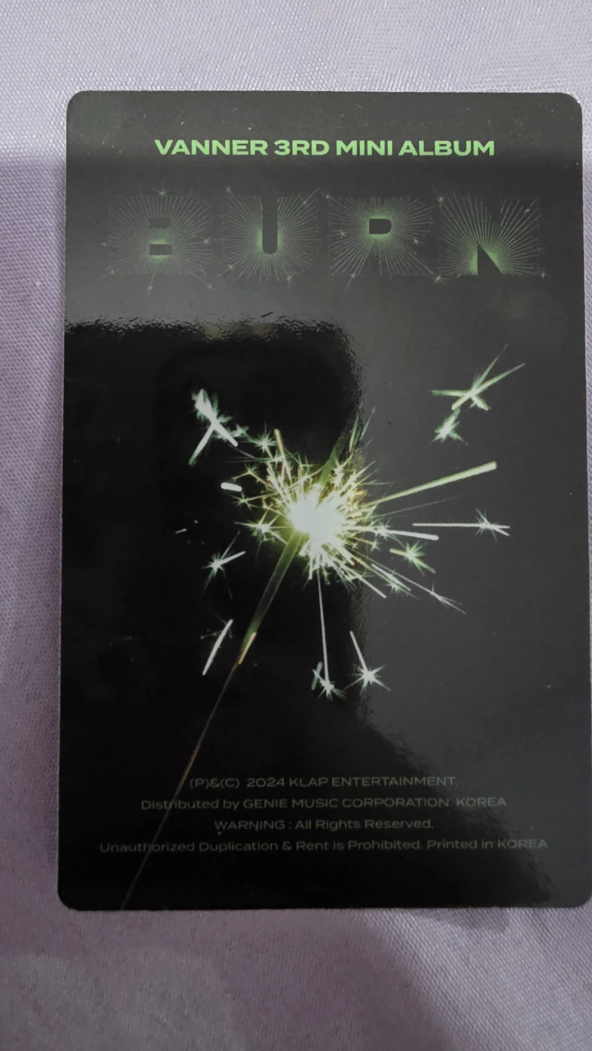 VANNER Gon VANNER - Gon - Burn Album album photocard listing photo 2