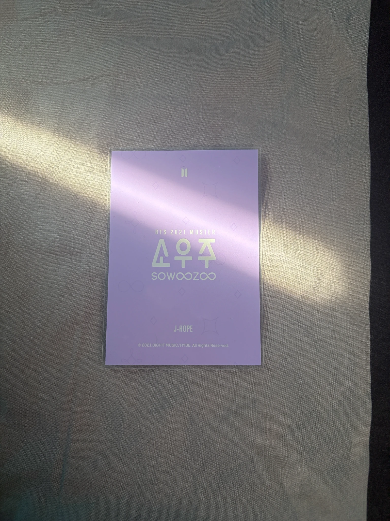 BTS j-hope BTS - j-hope - 2021 Muster Sowoozoo Event merch photocard pajama set listing photo 2