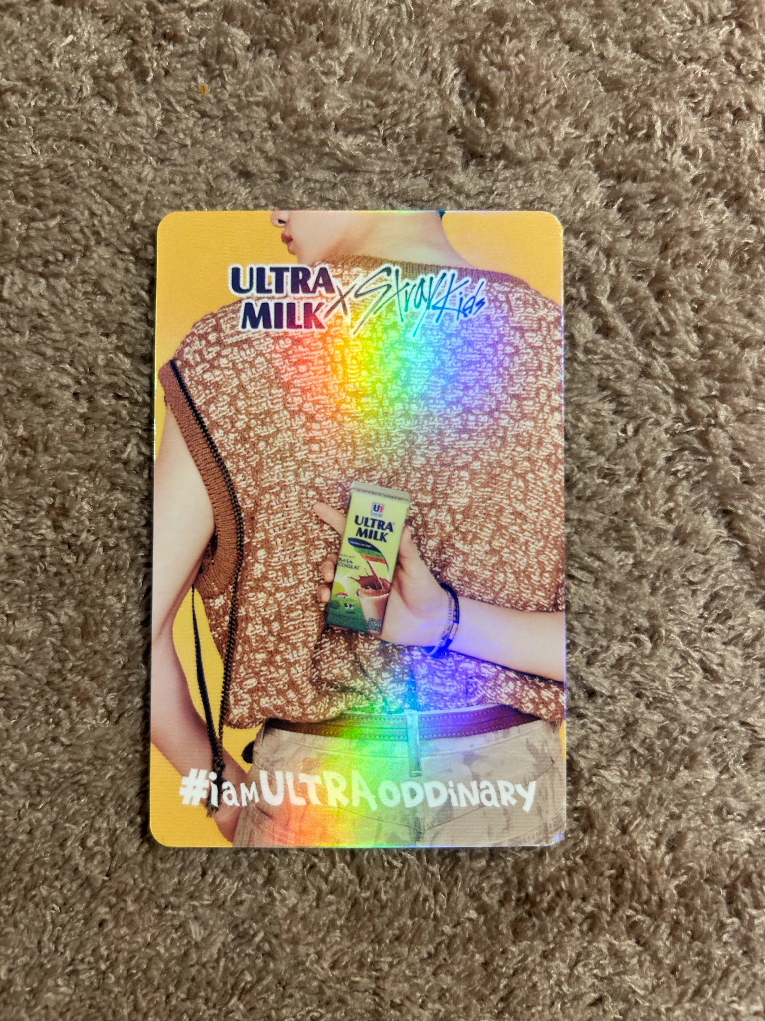 Stray Kids Bang Chan Stray Kids - Bang Chan - Ultra Milk x Stray Kids Other brand collaboration double-sided holographic (hologram) round 3 listing photo 2