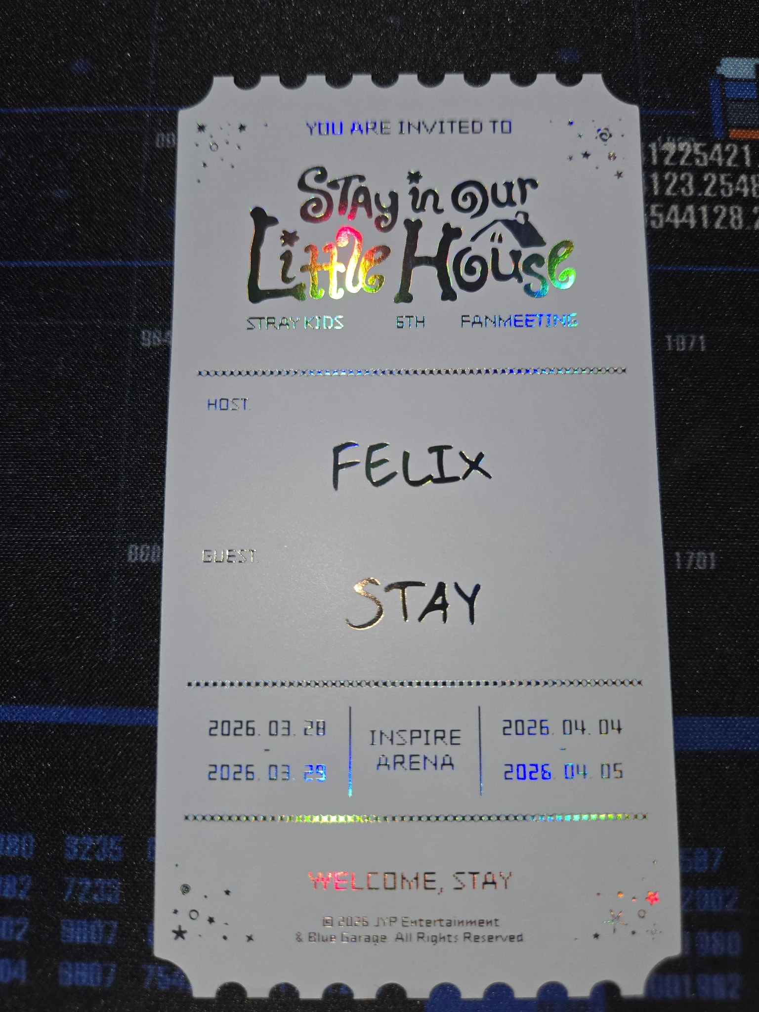 Stray Kids Felix Stray Kids - Felix - 6th Fanmeeting - STAY in Our Little House  Event merch ticket listing photo 2