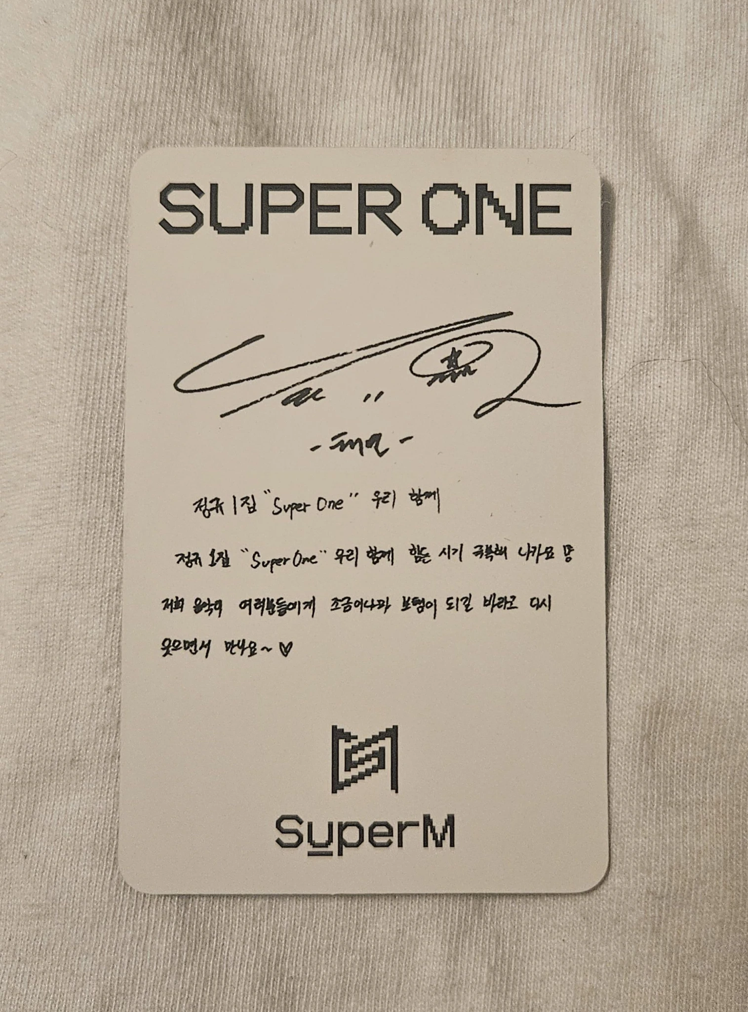 SuperM Taemin SuperM - Taemin - Super One Album album photocard Taemin listing photo 2