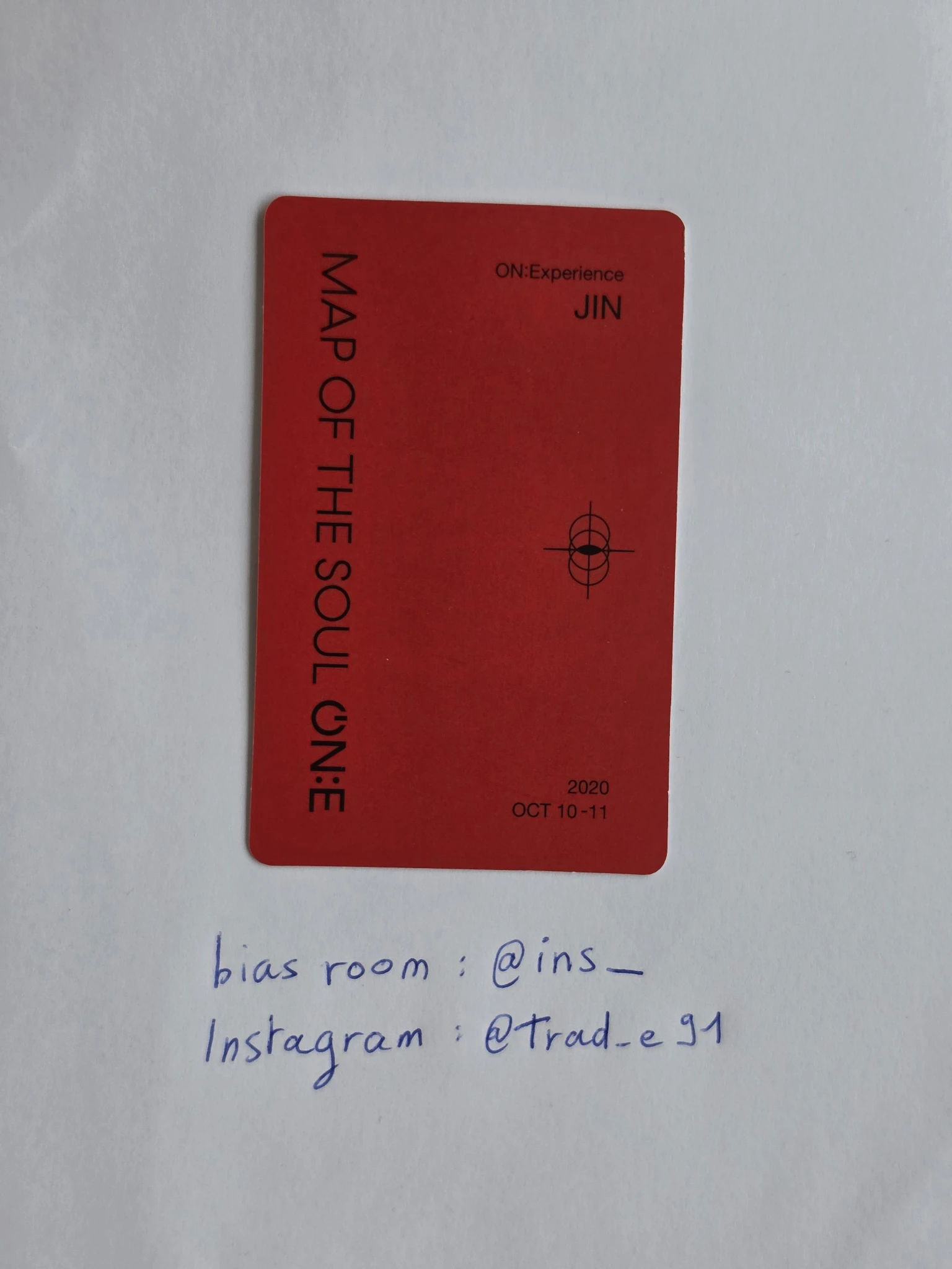 BTS Jin BTS - Jin - Map Of The Soul ON:E DVD & Bluray Other bluray ver. digicode ver. listing photo 2