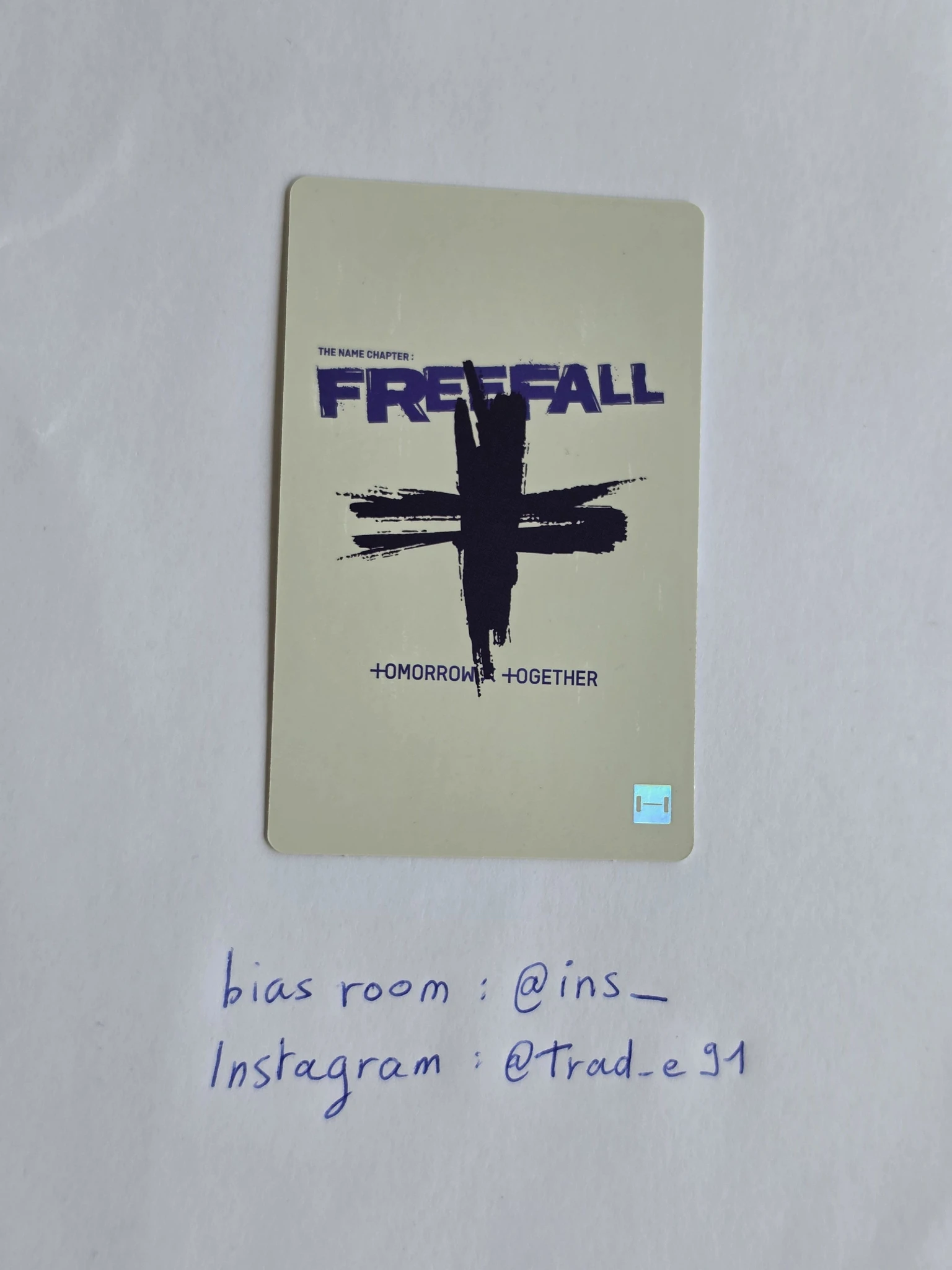 TOMORROW X TOGETHER Soobin TOMORROW X TOGETHER - Soobin - The Name Chapter: Freefall Album lucky draw soundwave round 2 listing photo 2
