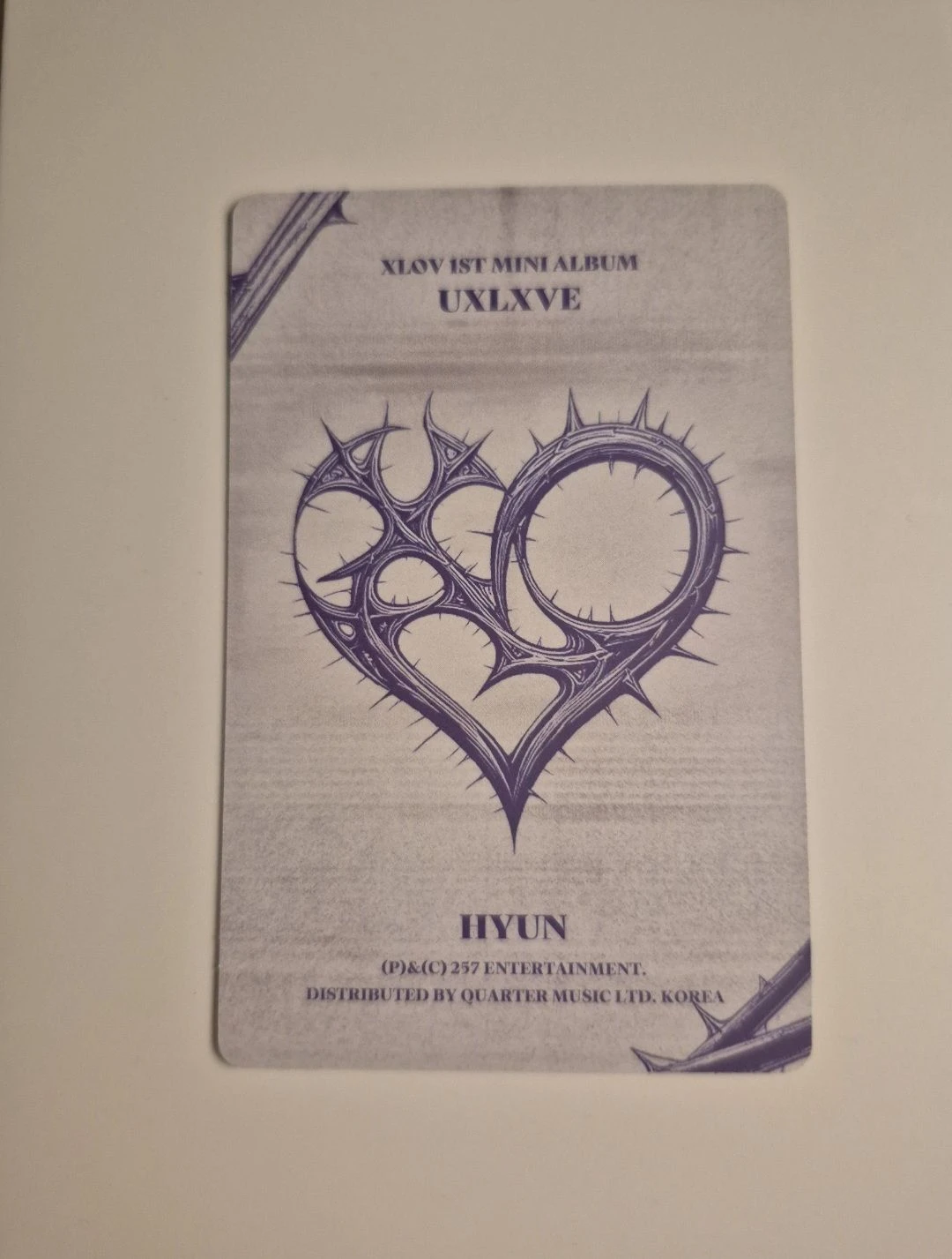 XLOV Hyun XLOV - Hyun - UXLXVE Album album photocard N version listing photo 2