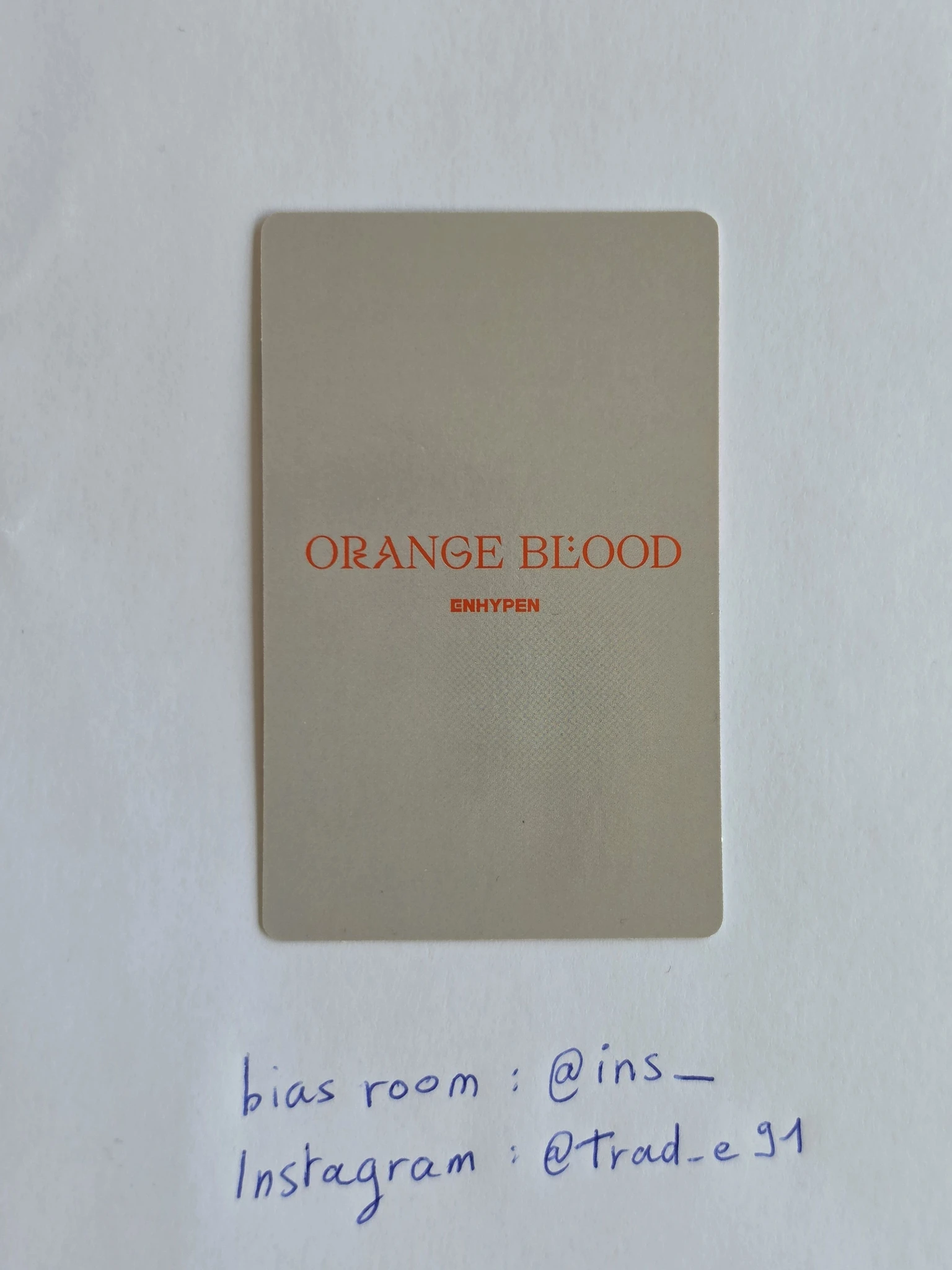 ENHYPEN Sunoo ENHYPEN - Sunoo - ORANGE BLOOD Album korean album album photocard ksana version listing photo 2