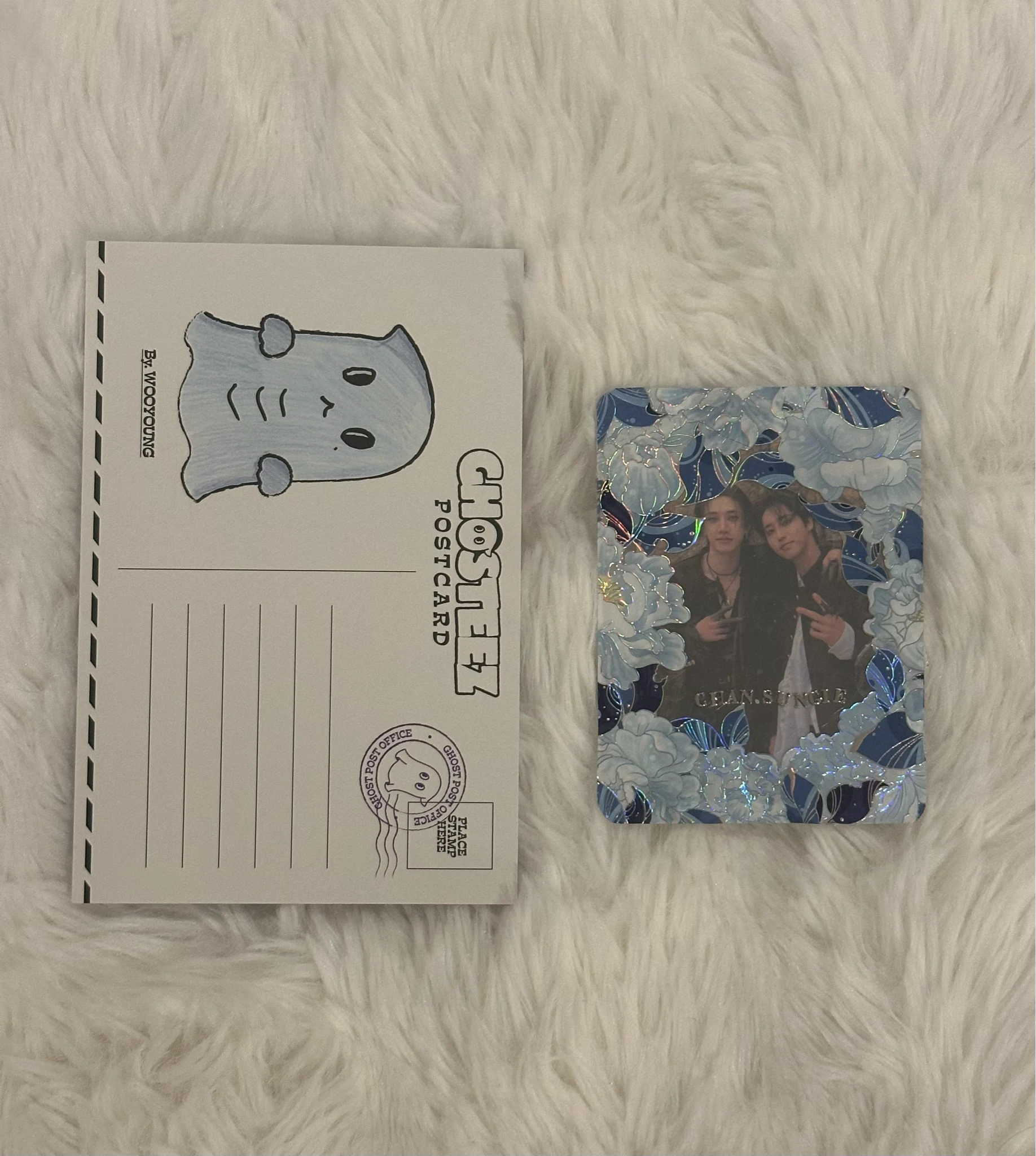 ATEEZ Wooyoung ATEEZ - Wooyoung - 7th Atiny Membership kit- My Ghosteez Besties Other kit inclusion postcard set fanclub/membership listing photo 2