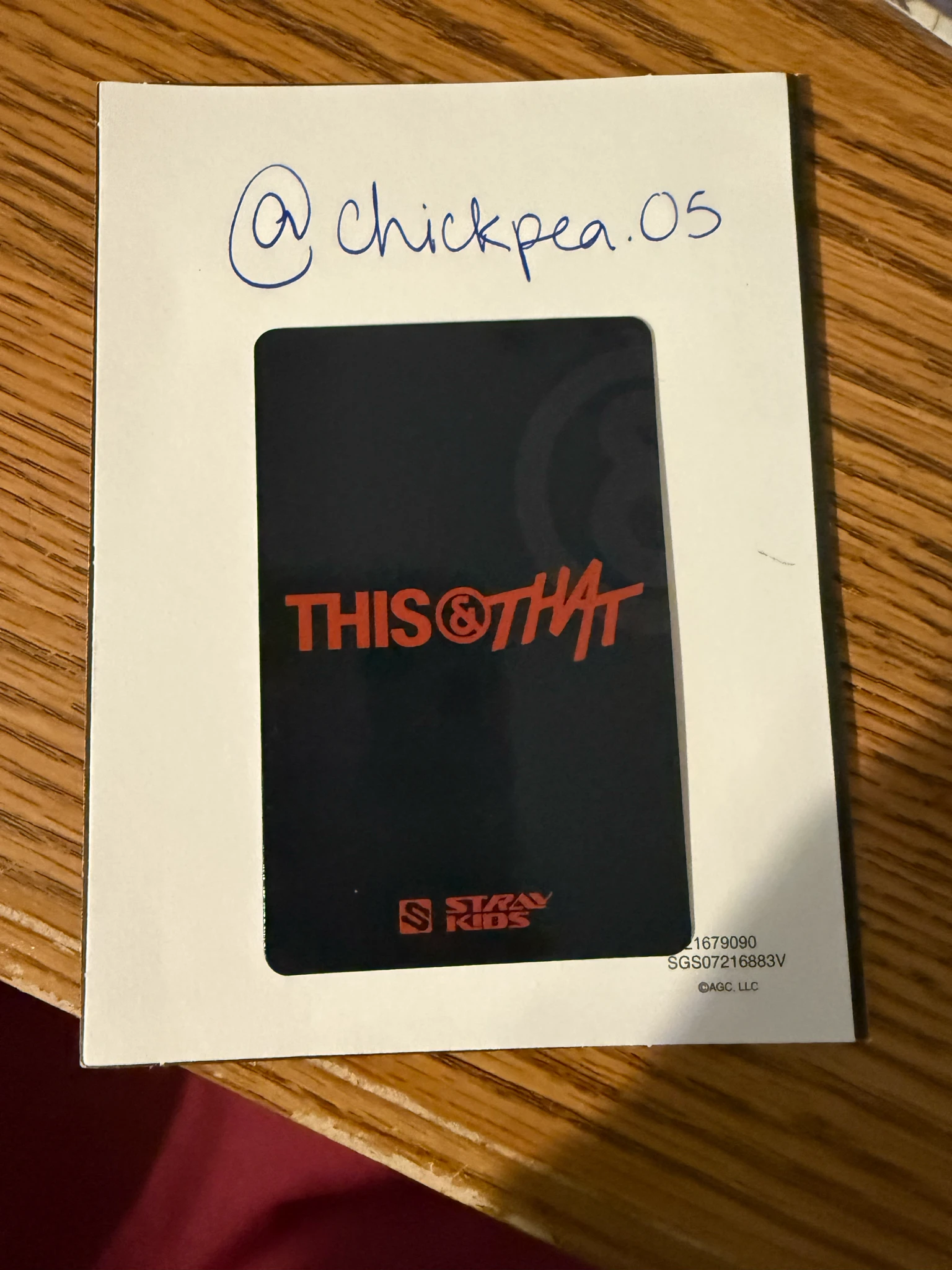 Stray Kids Changbin Stray Kids - Changbin - This & That Album holographic (hologram) platform fans album version album photocard listing photo 2