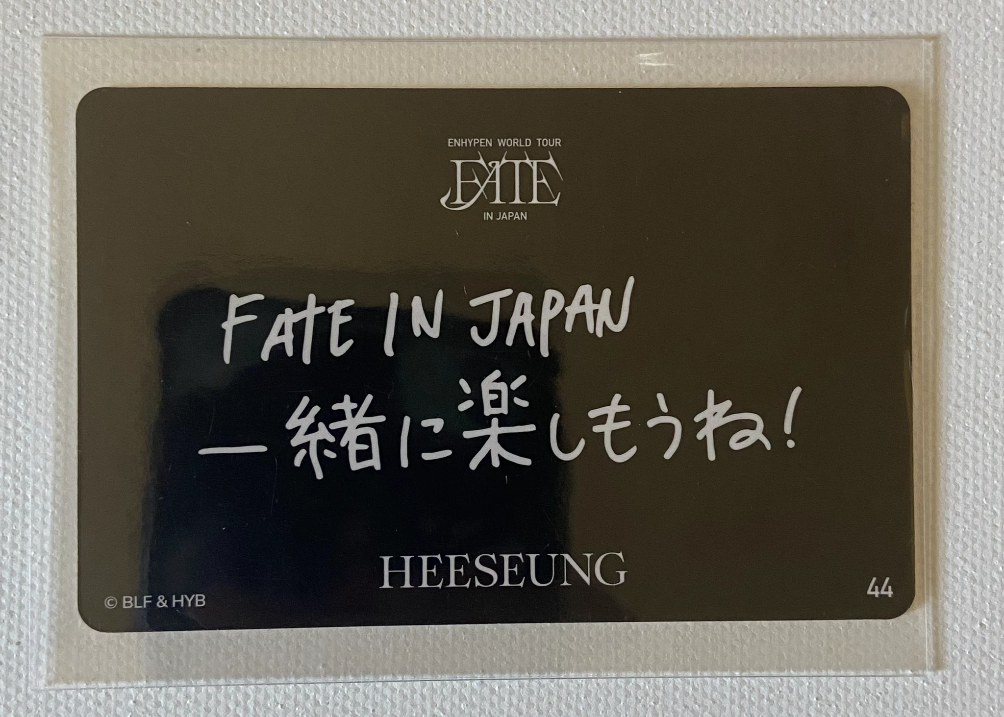 ENHYPEN Evan (Heeseung) ENHYPEN - Heeseung - World Tour 'Fate' Event trading card merch photocard japan listing photo 2