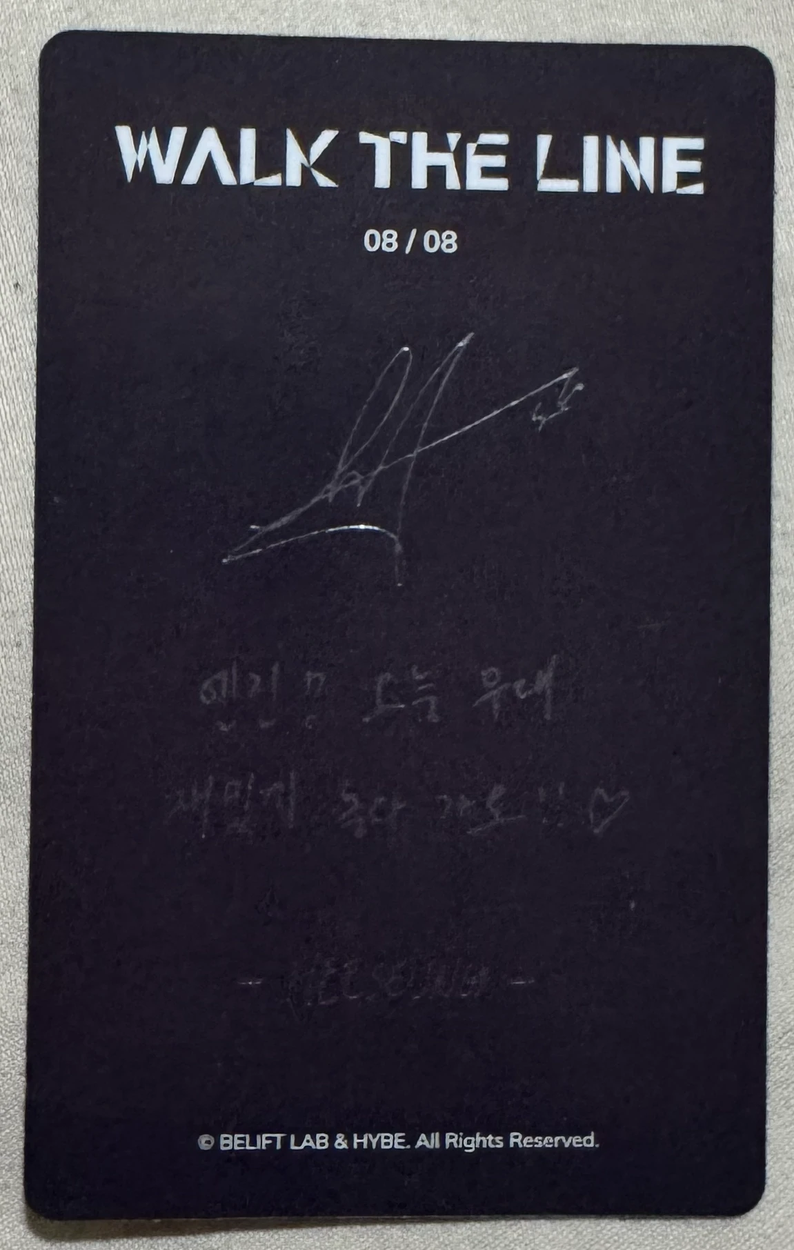 ENHYPEN Evan (Heeseung) ENHYPEN - Heeseung - 'WALK THE LINE' World Tour Event trading card merch photocard listing photo 2