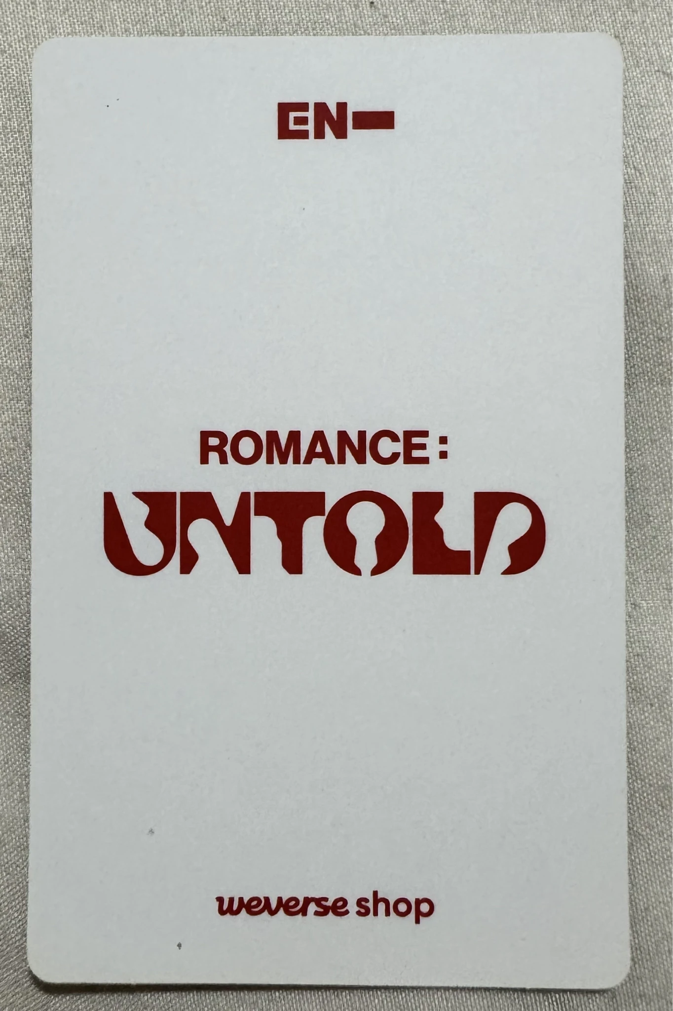 ENHYPEN Ni-ki ENHYPEN - Ni-ki - ROMANCE: UNTOLD Album weverse shop global (wvg) pre-order benefit (pob) standard version listing photo 2