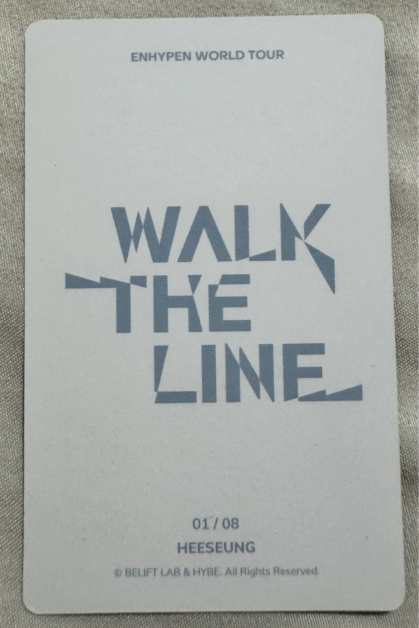 ENHYPEN Evan (Heeseung) ENHYPEN - Heeseung - 'WALK THE LINE' World Tour Event trading card merch photocard listing photo 2