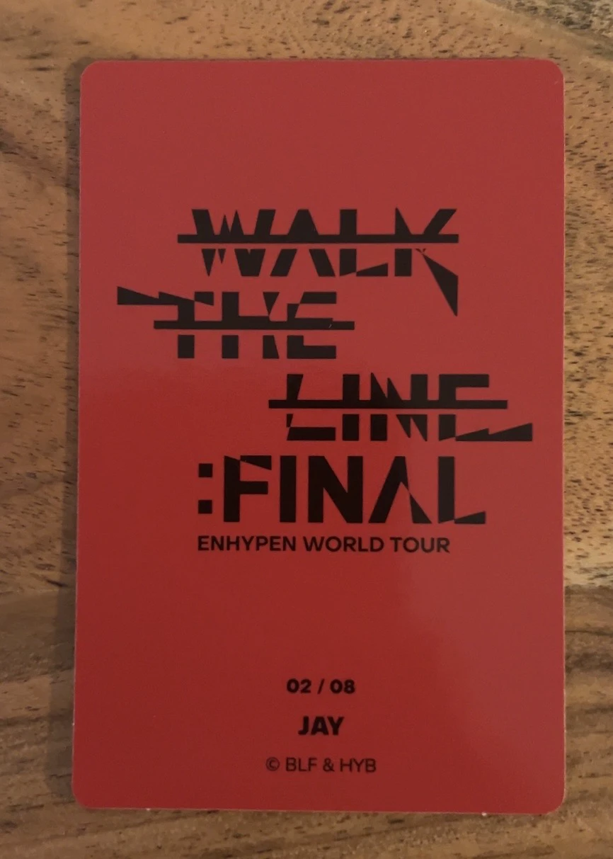 ENHYPEN Jay ENHYPEN - Jay - 'WALK THE LINE' World Tour Event merch photocard trading card the final listing photo 2