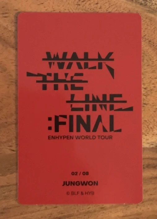 ENHYPEN Jungwon ENHYPEN - Jungwon - 'WALK THE LINE' World Tour Event trading card merch photocard the final listing photo 2