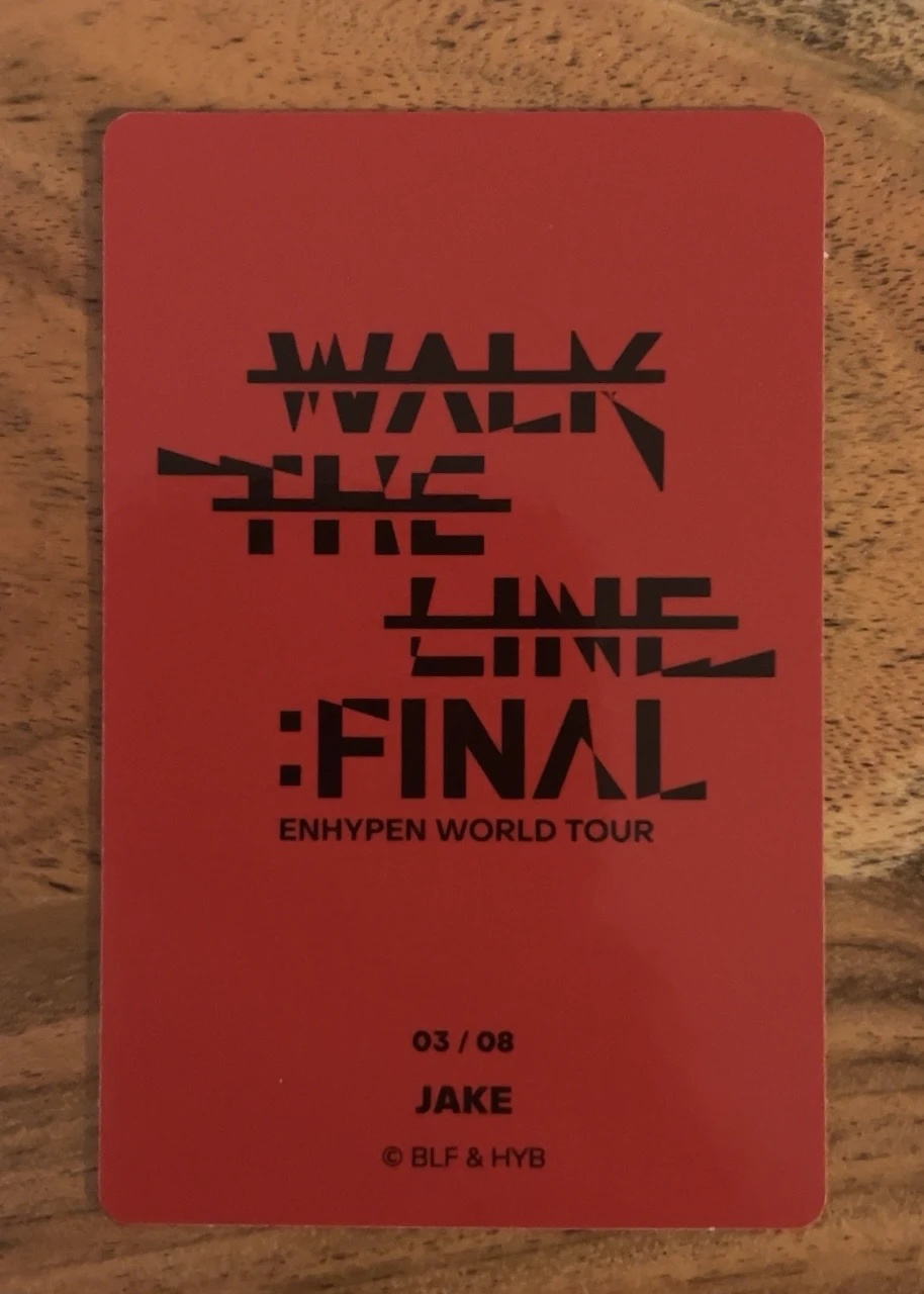 ENHYPEN Jake ENHYPEN - Jake - 'WALK THE LINE' World Tour Event trading card merch photocard the final listing photo 2