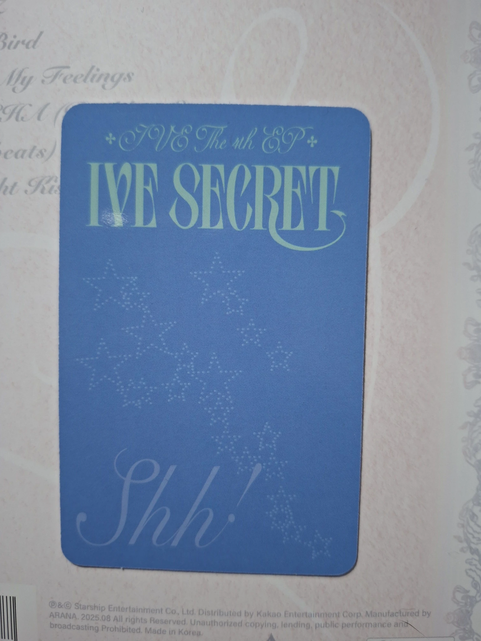 IVE Yujin IVE - Yujin - IVE SECRET Album album photocard shh! version listing photo 2