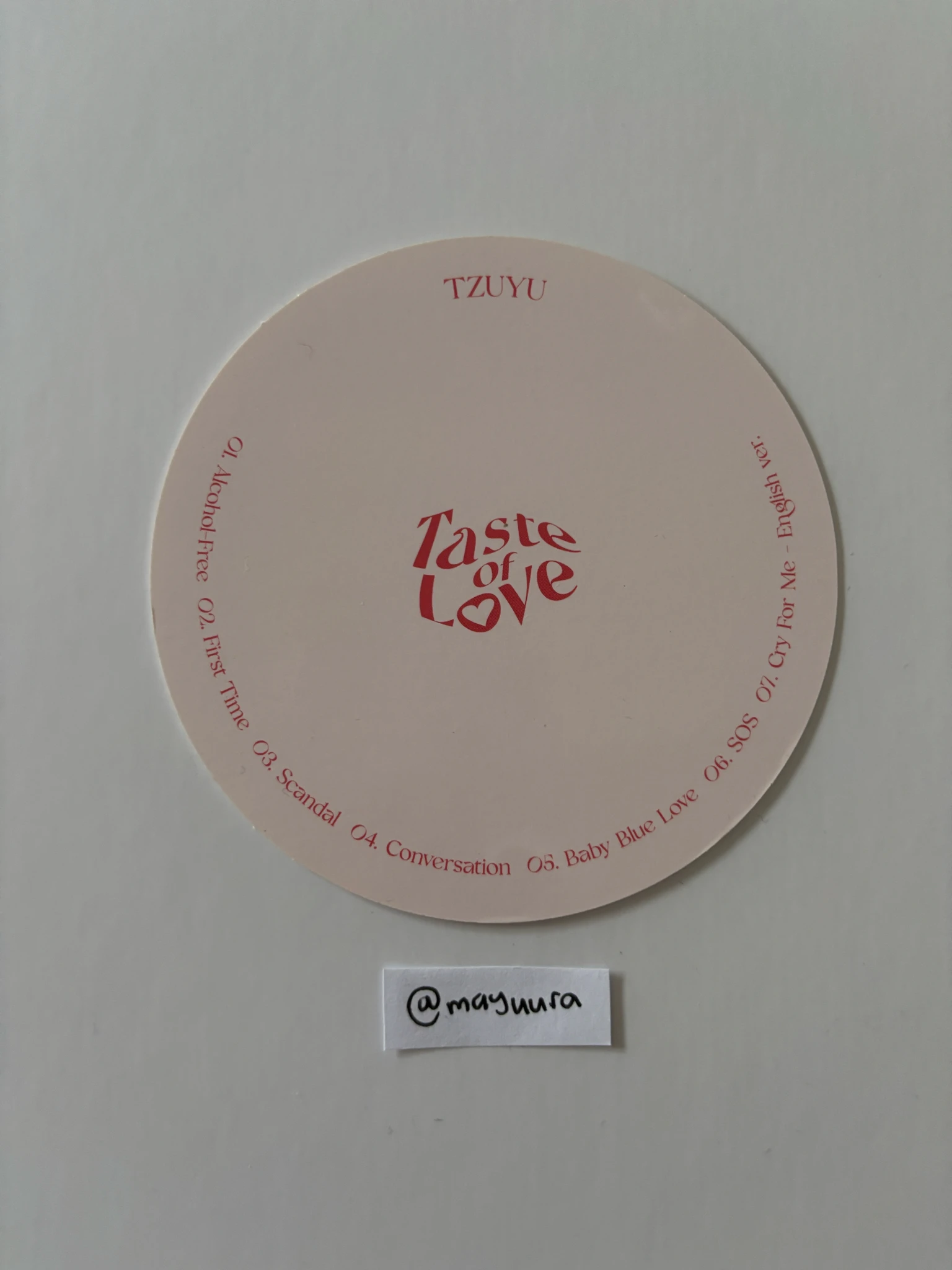 TWICE Tzuyu TWICE - Tzuyu - Taste of Love Album coaster album inclusion listing photo 2