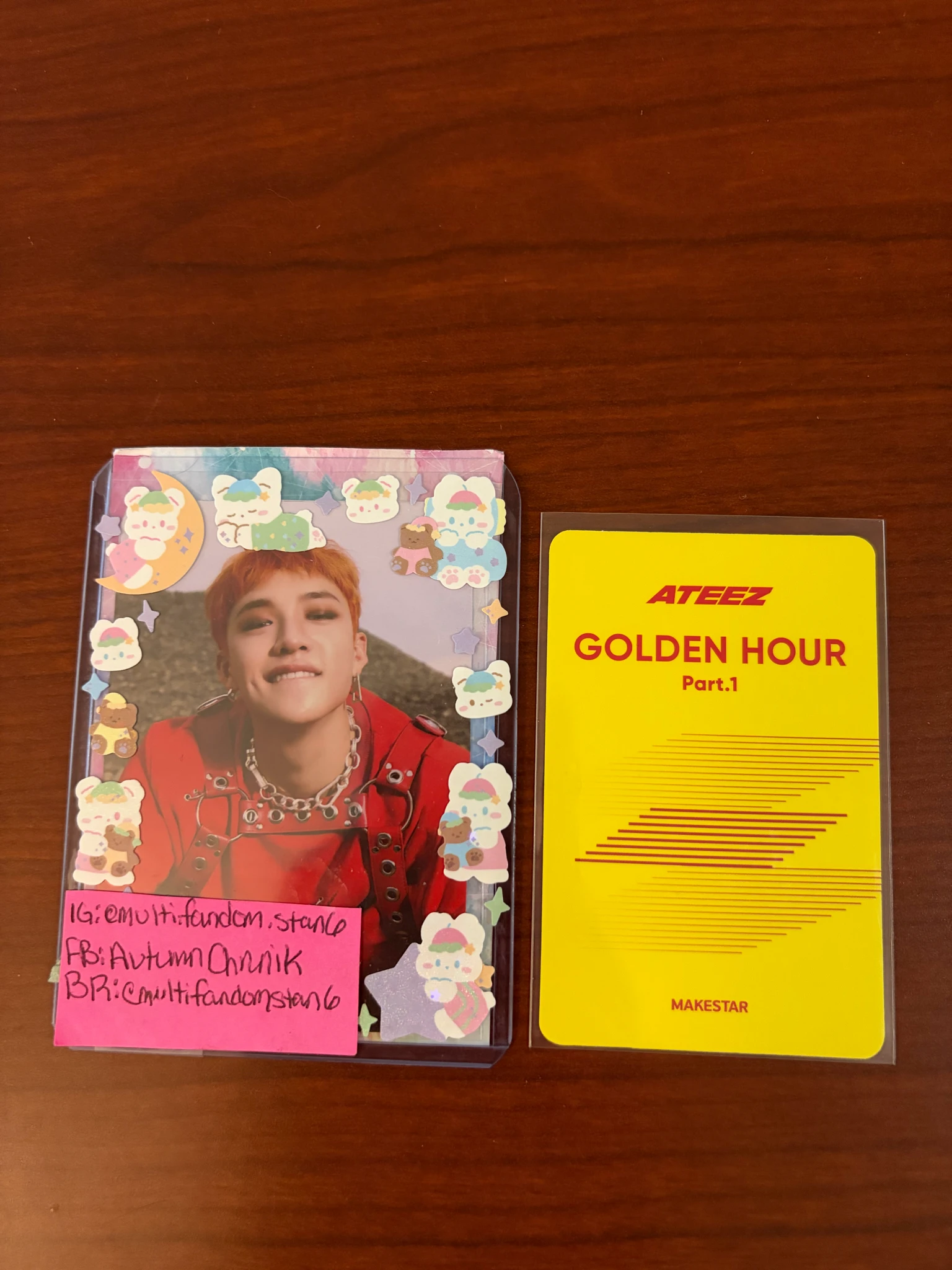 ATEEZ Seonghwa ATEEZ - Seonghwa - Golden Hour : Part.1 Album raincoat boy video call makestar listing photo 2