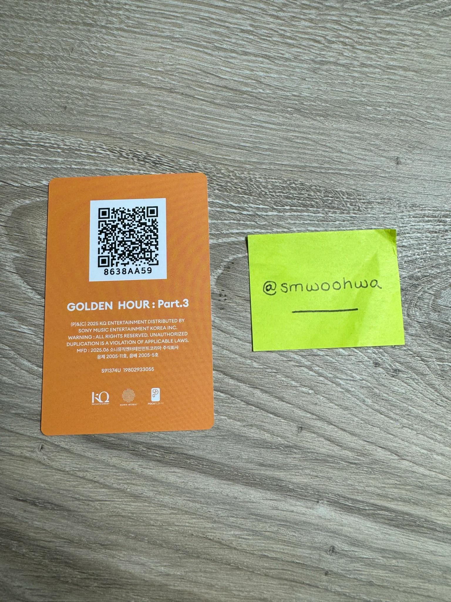 ATEEZ Yeosang ATEEZ - Yeosang - Golden Hour : Part.3 Album poca album qr ver. 2 listing photo 2