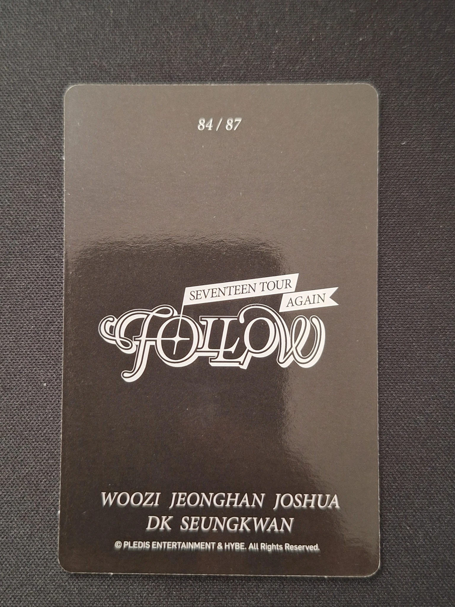 SEVENTEEN SEVENTEEN - Jeonghan & Joshua & Woozi - [FOLLOW AGAIN] TOUR Event trading card korea merch photocard listing photo 2