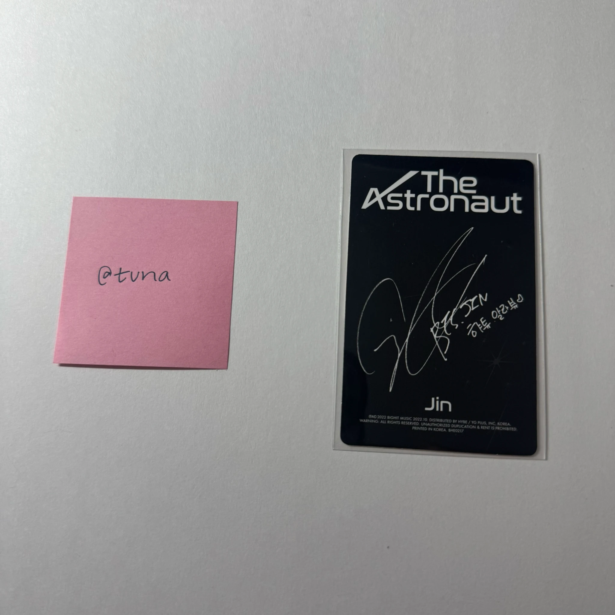 BTS Jin BTS - Jin - The Astronaut Album solo album album photocard version 01 listing photo 2