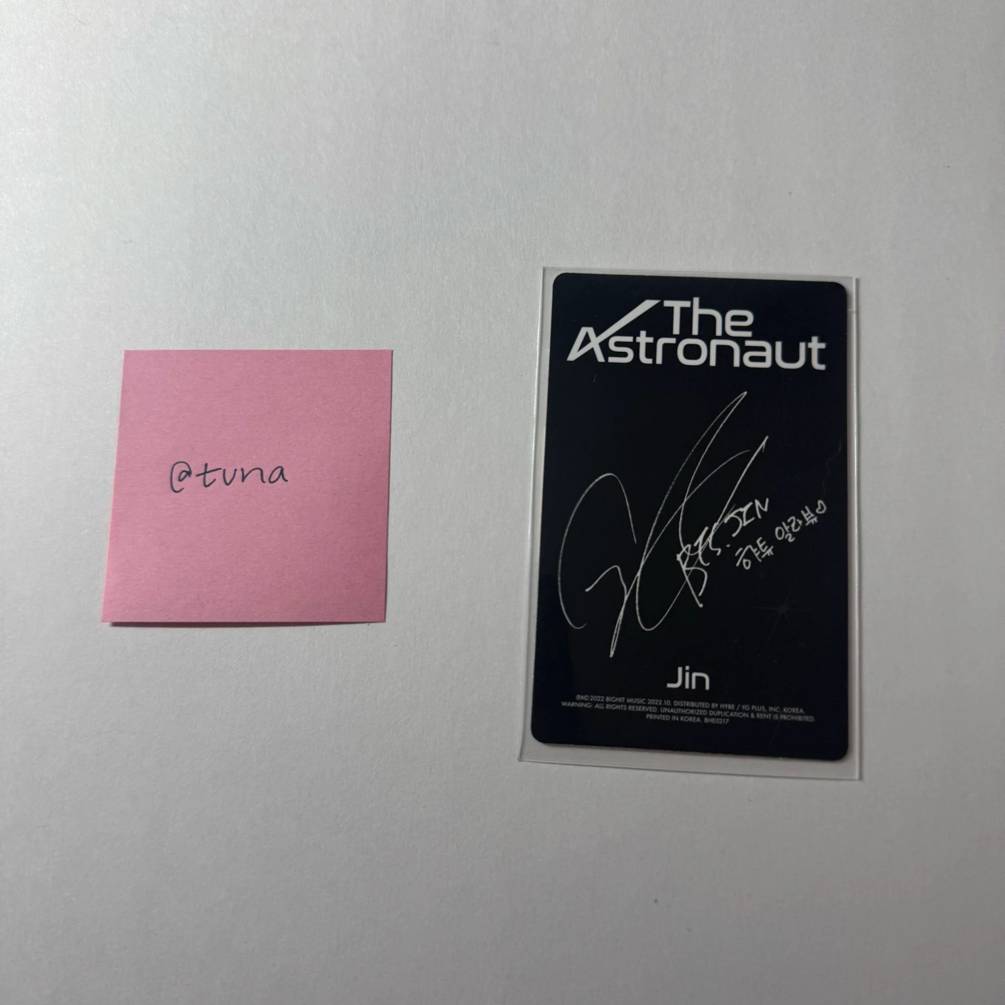 BTS Jin BTS - Jin - The Astronaut Album solo album album photocard version 01 listing photo 2