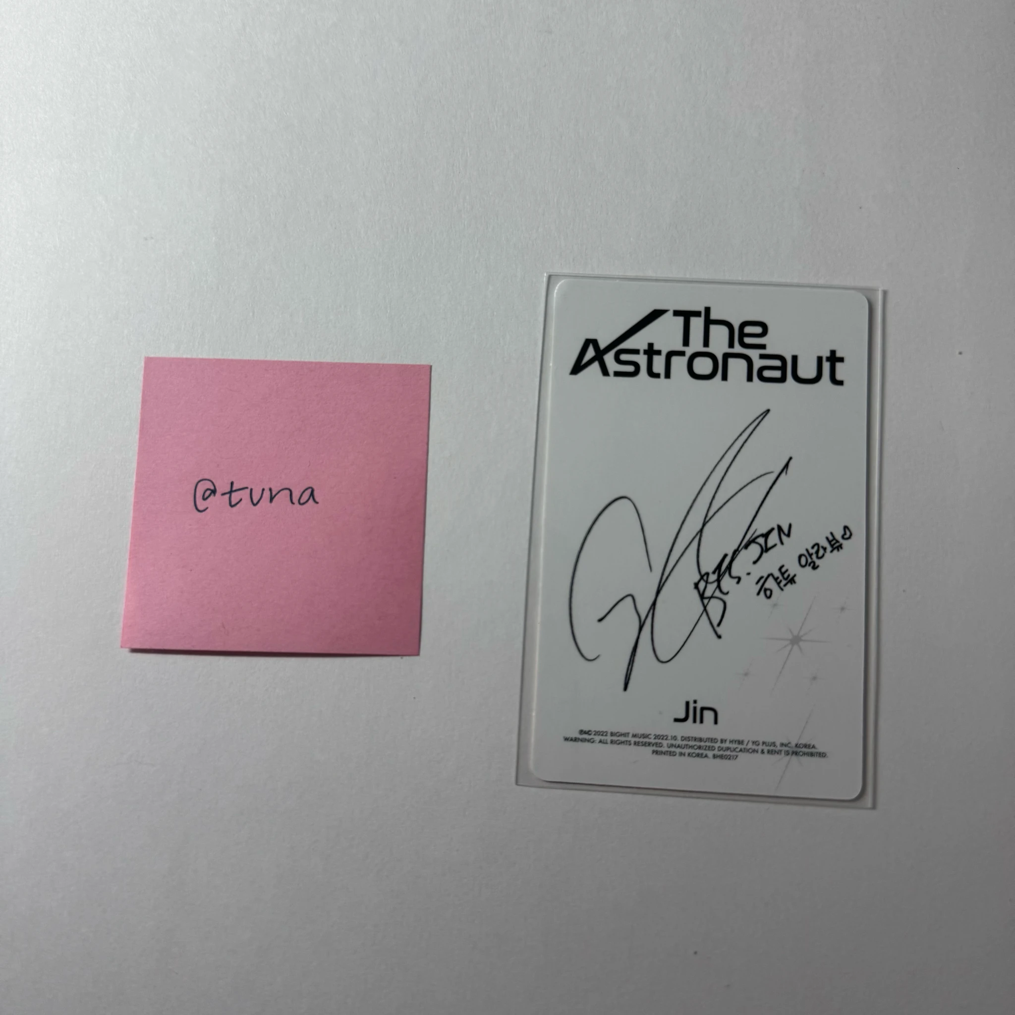 BTS Jin BTS - Jin - The Astronaut Album solo album album photocard version 02 listing photo 2