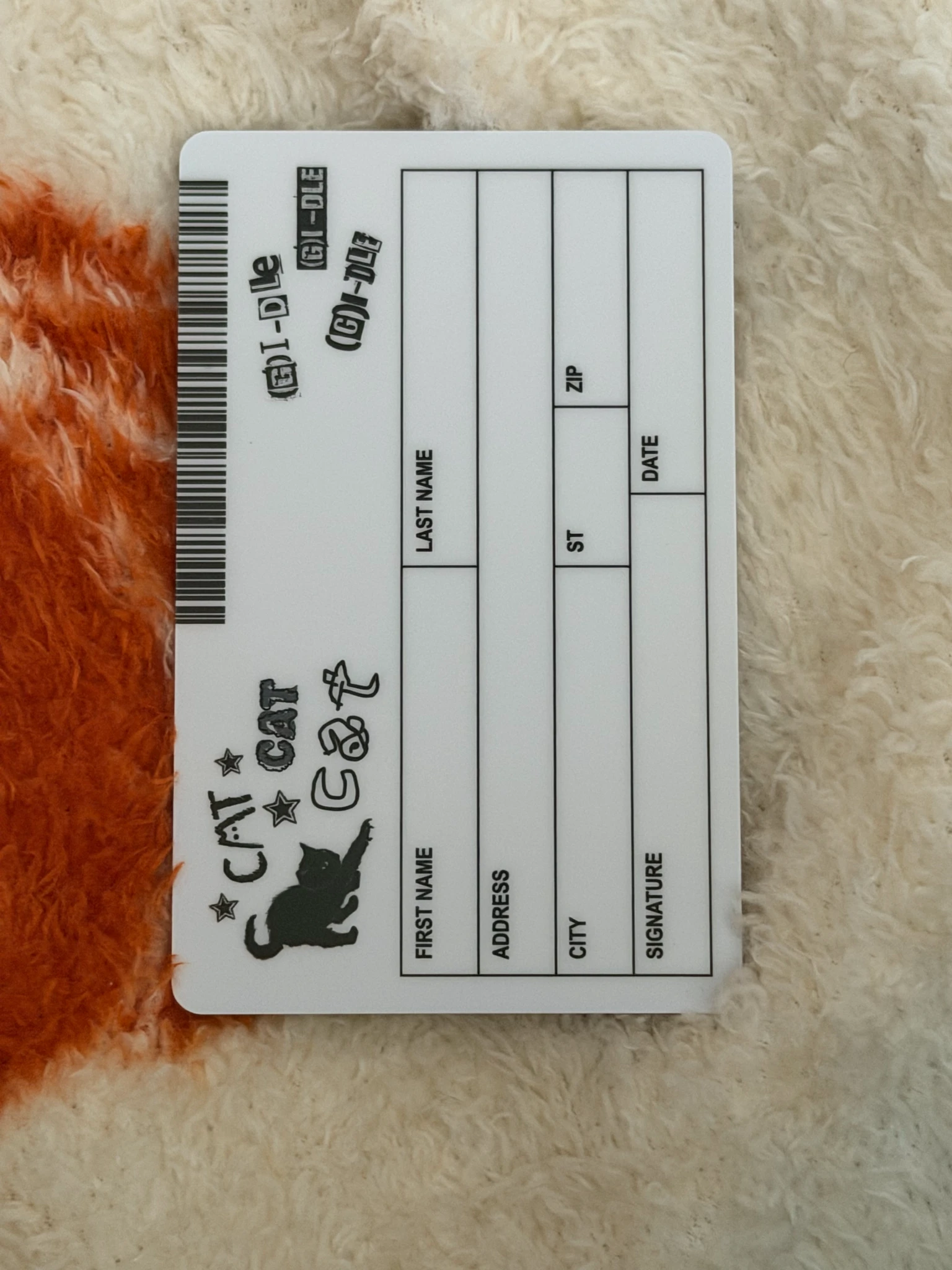 i-dle Miyeon i-dle - Miyeon - I Feel Album album photocard cat version standard version horizontal id card listing photo 2