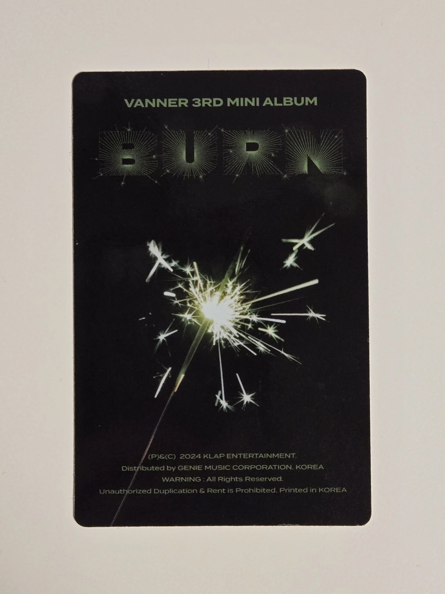 VANNER Hyesung VANNER - Hyesung - Burn Album album photocard sparkle version listing photo 2