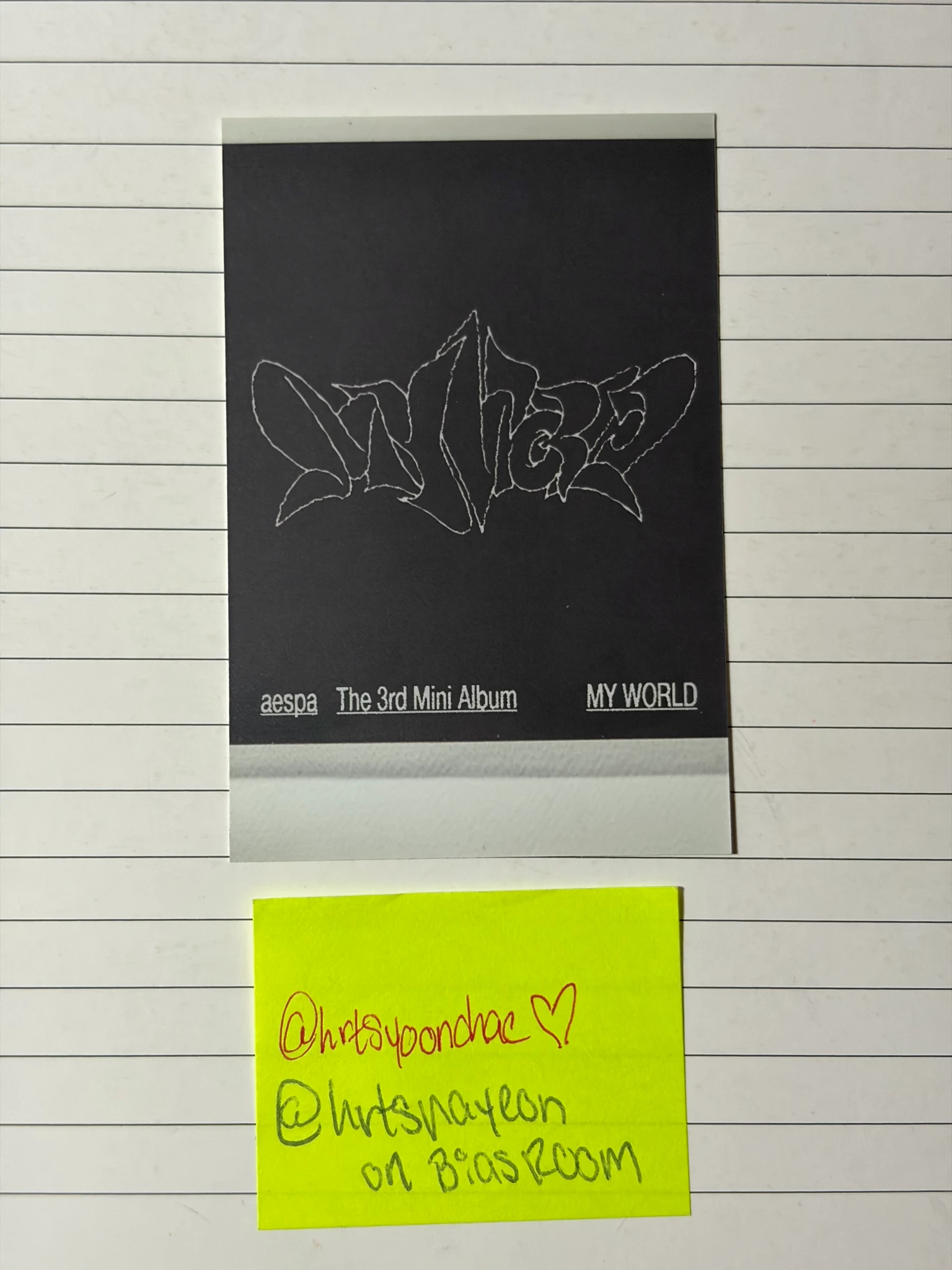 aespa Giselle aespa - Giselle - My World Album album photocard zine version polaroid listing photo 2