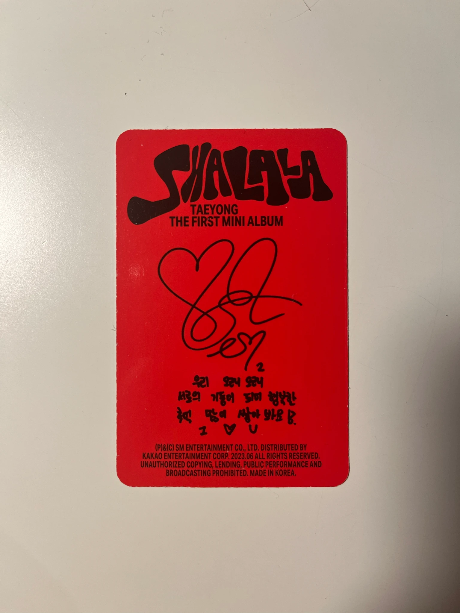 NCT Taeyong TAEYONG - Shalala Album listing photo 2