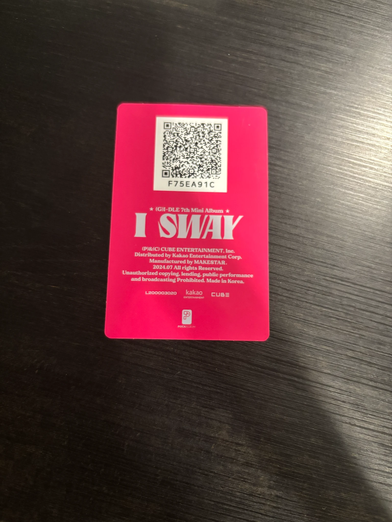 i-dle Shuhua (G)I-DLE - Shuhua - I Sway Album qr card poca album album photocard non-selfie concept photocard listing photo 2