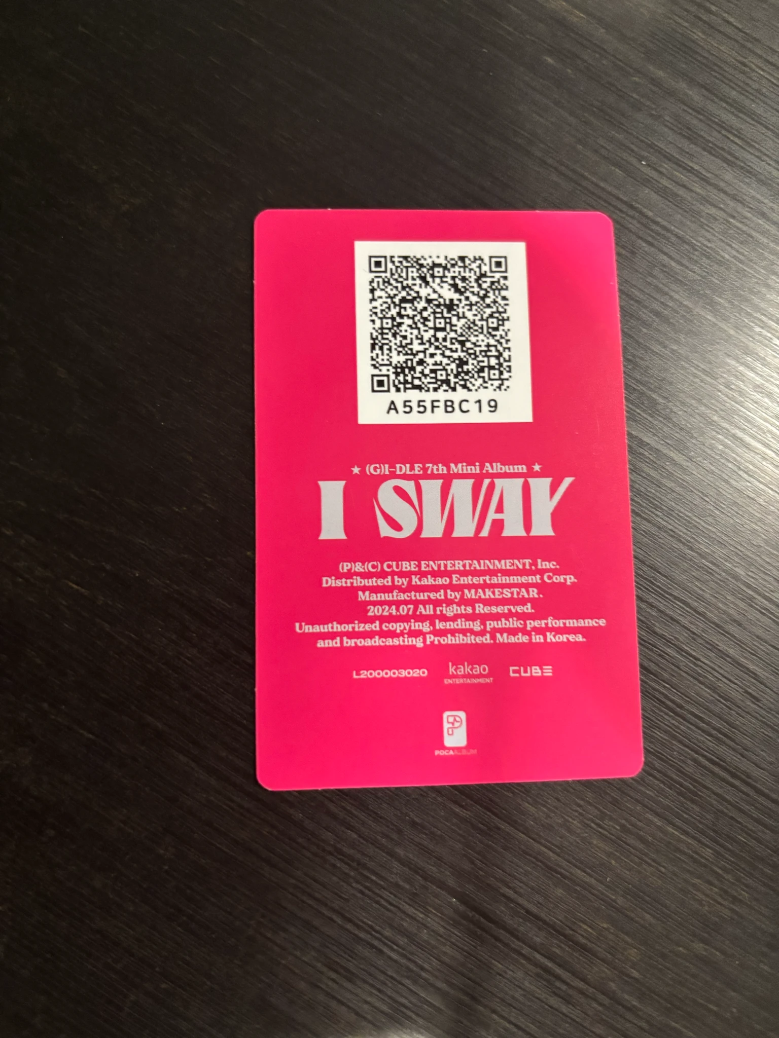 i-dle Miyeon (G)I-DLE - Miyeon - I Sway Album qr card poca album album photocard non-selfie concept photocard listing photo 2