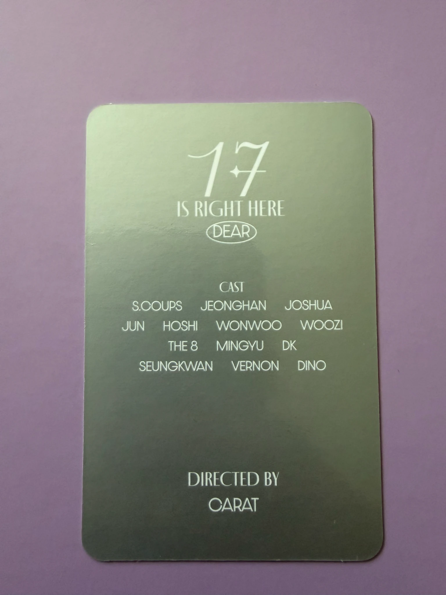 SEVENTEEN Joshua SEVENTEEN - Joshua - 17 IS RIGHT HERE Album dear version carat version listing photo 2