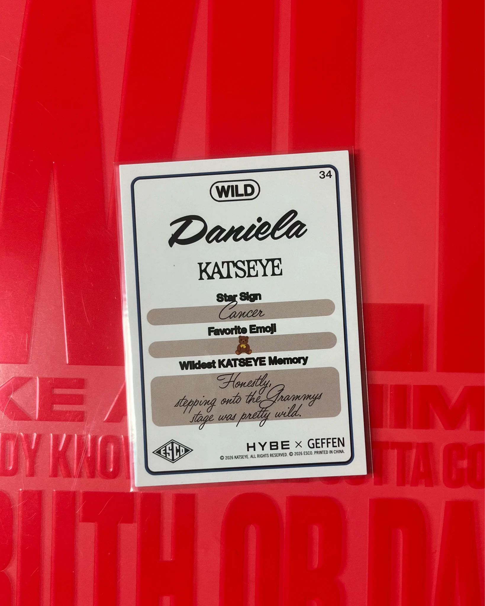 KATSEYE Daniela KATSEYE - Daniela - ESCO “WILD” Trading Cards Other trading card listing photo 2