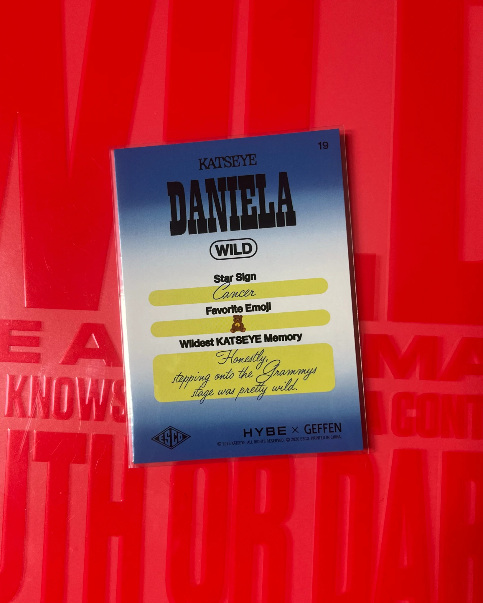 KATSEYE Daniela KATSEYE - Daniela - ESCO “WILD” Trading Cards Other trading card listing photo 2