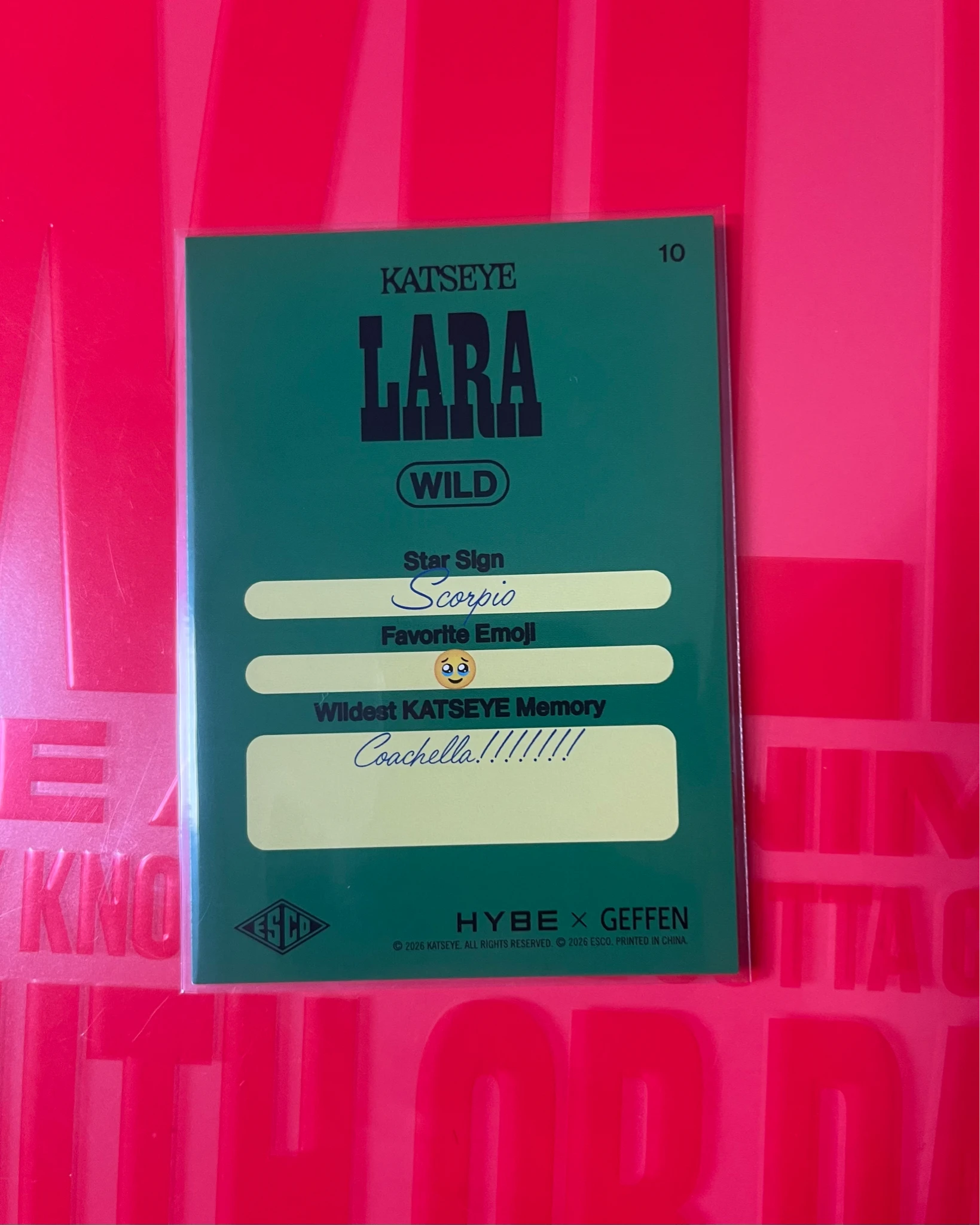 KATSEYE Lara KATSEYE - Lara - ESCO “WILD” Trading Cards Other trading card listing photo 2