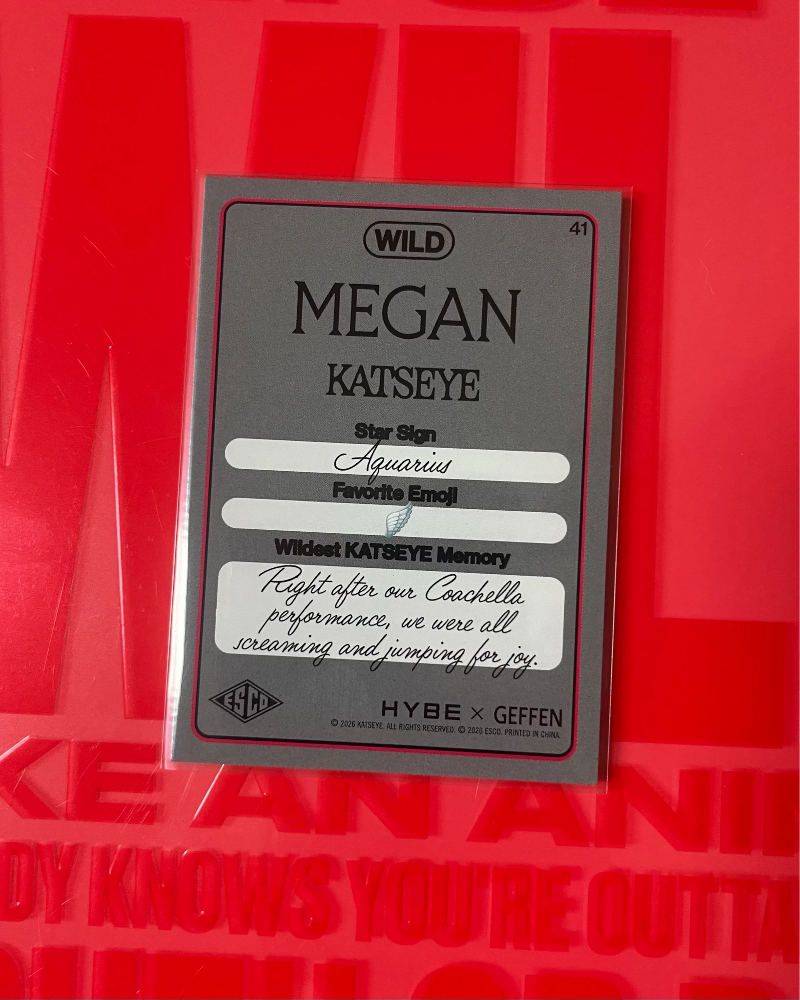 KATSEYE Megan KATSEYE - Megan - ESCO “WILD” Trading Cards Other trading card listing photo 2
