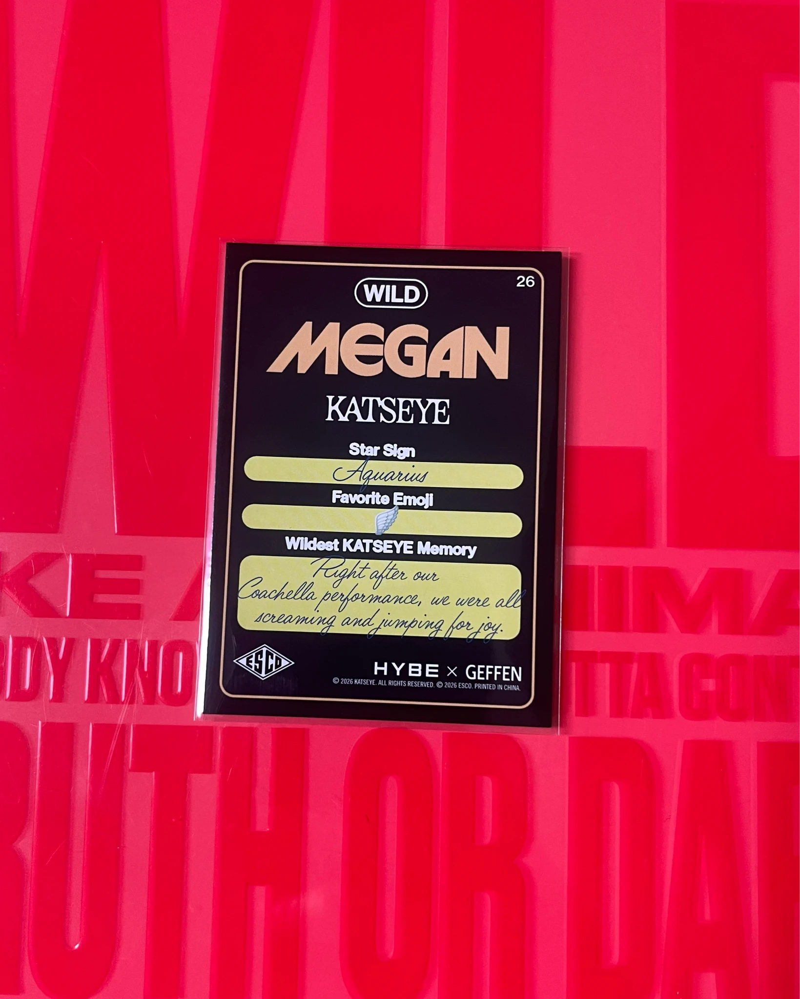 KATSEYE Megan KATSEYE - Megan - ESCO “WILD” Trading Cards Other trading card listing photo 2