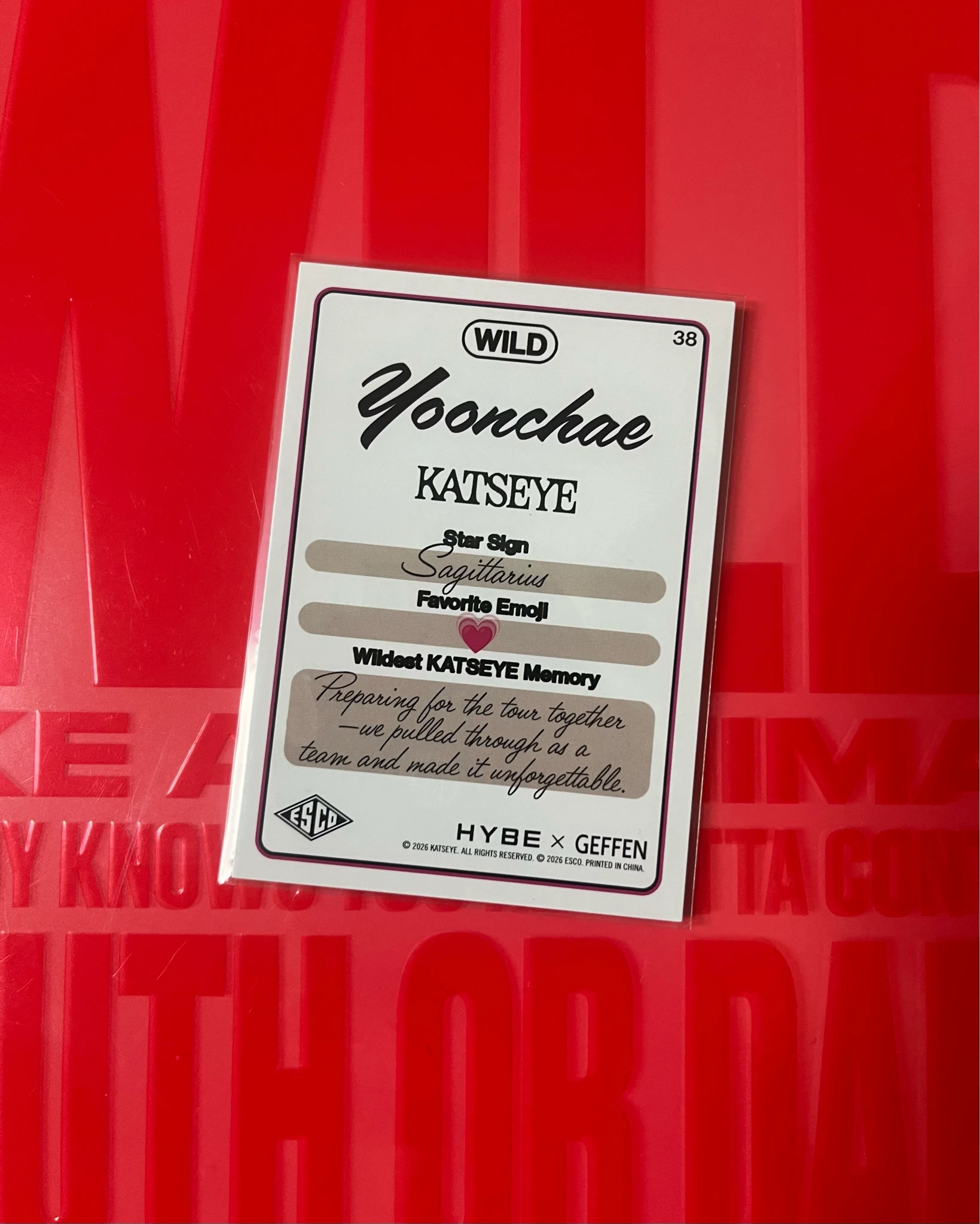 KATSEYE Yoonchae KATSEYE - Yoonchae - ESCO “WILD” Trading Cards Other trading card listing photo 2