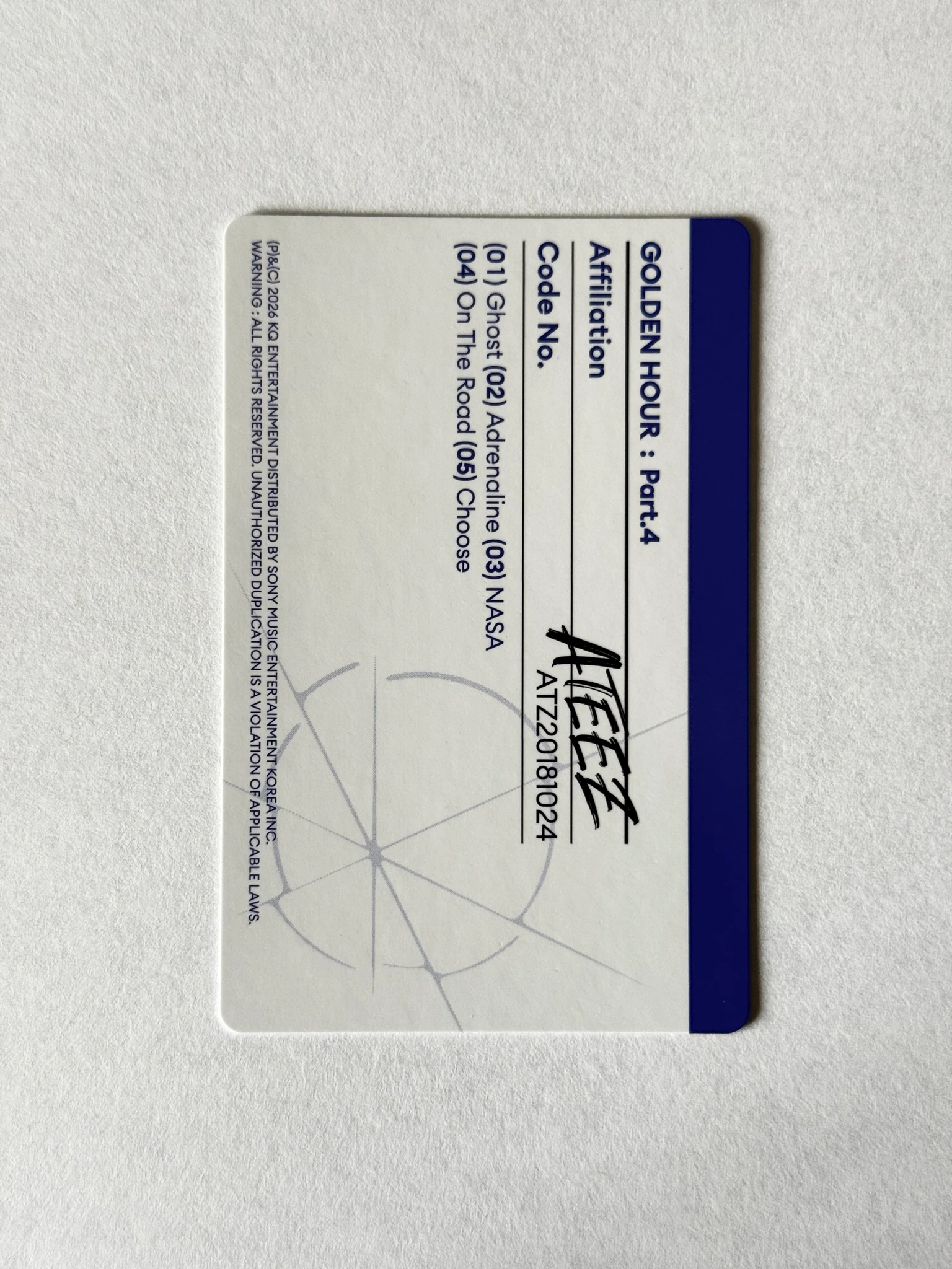 ATEEZ Hongjoong ATEEZ - Hongjoong - Golden Hour : Part.4 Album A version version 2 album photocard listing photo 2