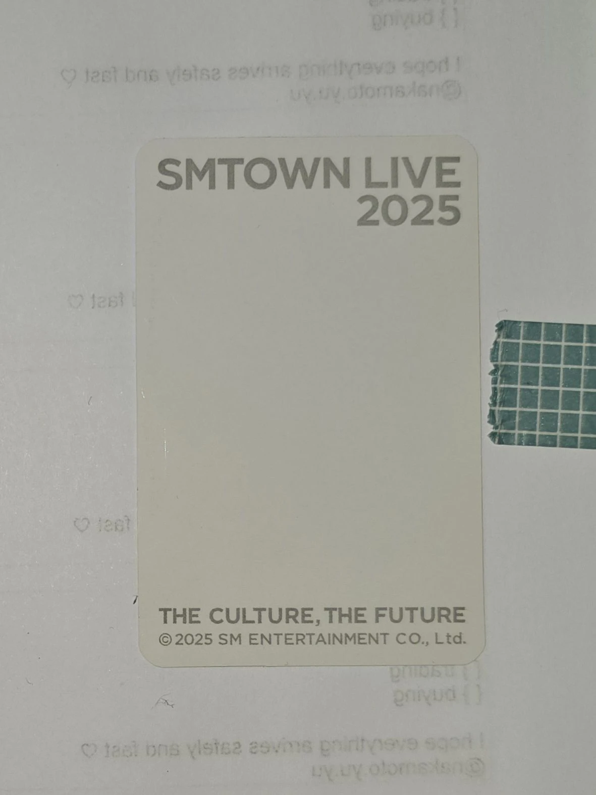 NCT Mark NCT - Mark - SMTOWN LIVE 2025 - The Culture, The Future  Event dream version fortune card merch photocard concept version listing photo 2