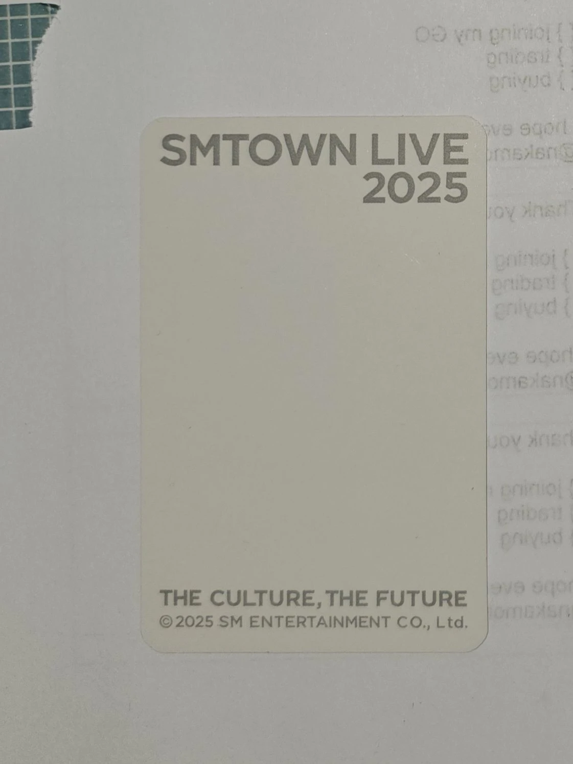 NCT Mark NCT - Mark - SMTOWN LIVE 2025 - The Culture, The Future  Event fortune card merch photocard selfie listing photo 2