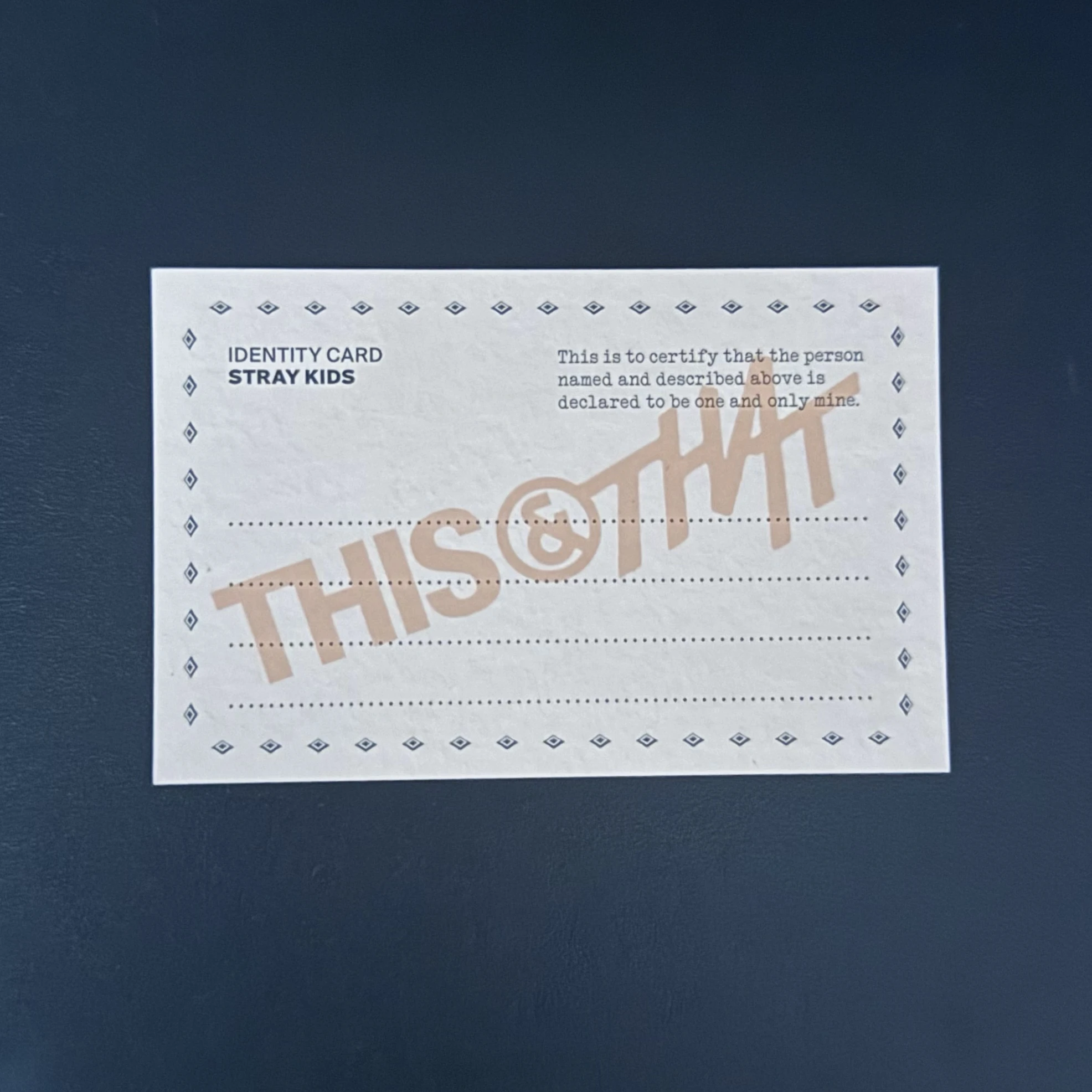 Stray Kids I.N Stray Kids - I.N - This & That Album id card that version album photocard listing photo 2