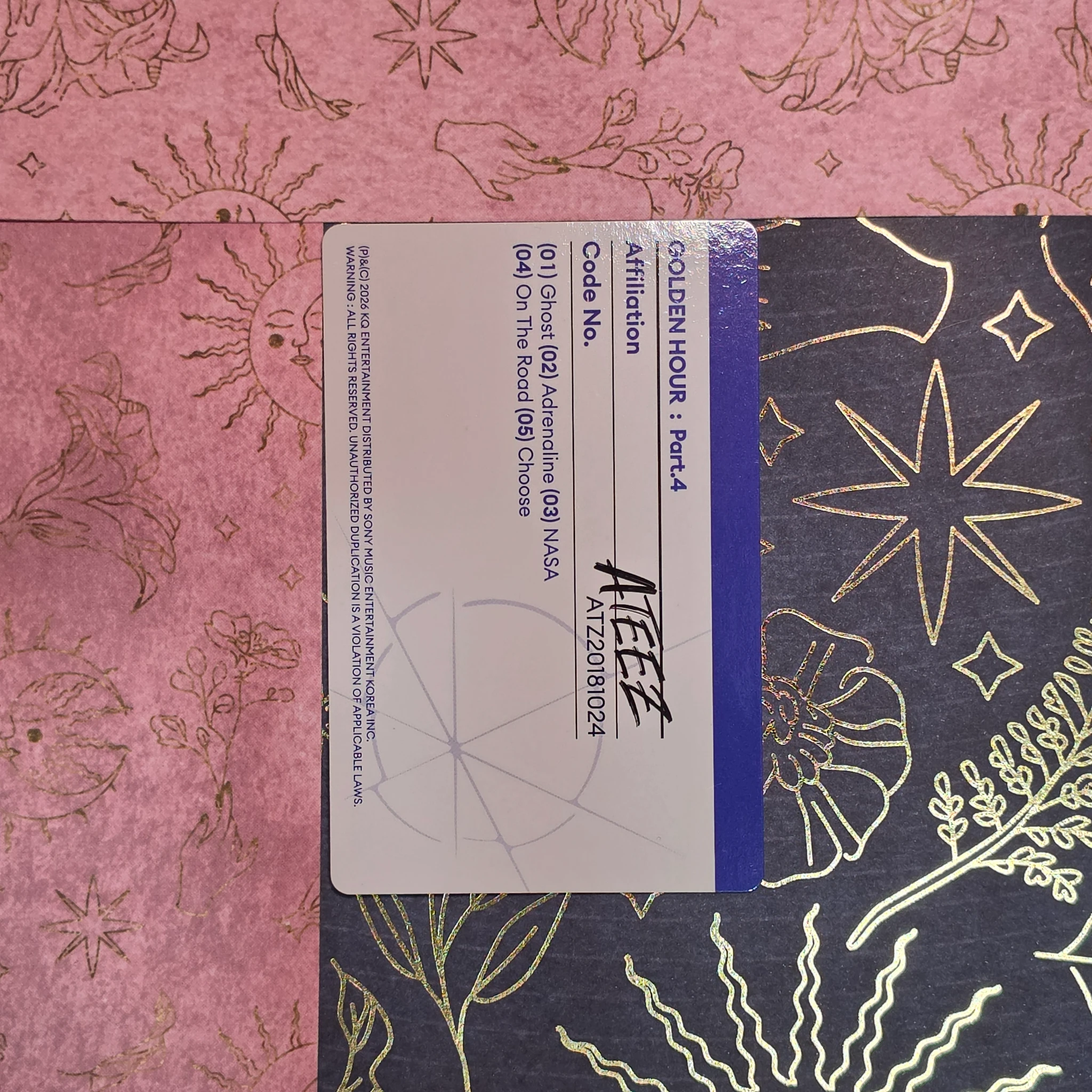 ATEEZ Wooyoung ATEEZ - Wooyoung - Golden Hour : Part.4 Album album photocard A version version 2 listing photo 2