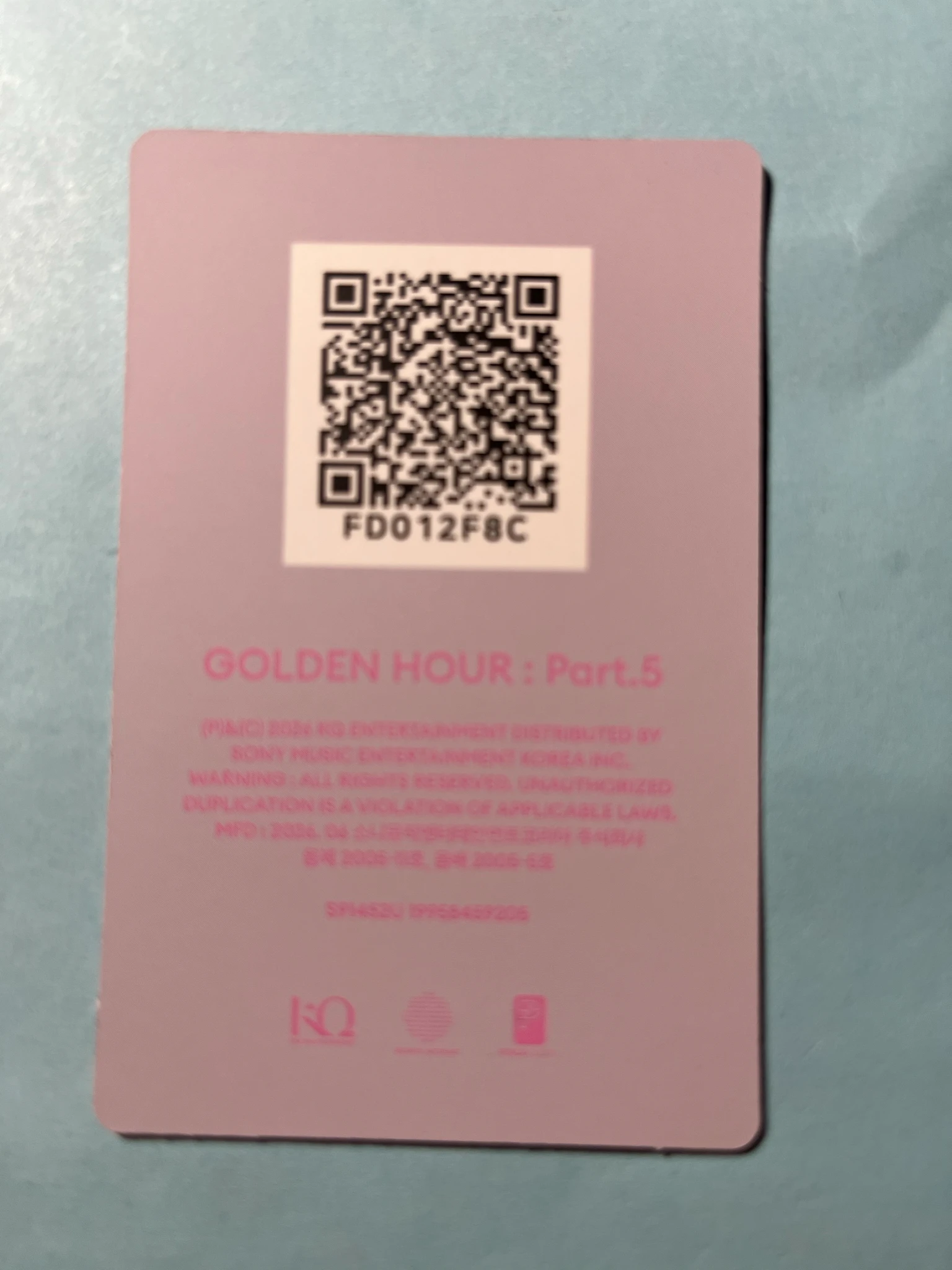ATEEZ Hongjoong ATEEZ - Hongjoong - GOLDEN HOUR : Part.5 Album poca album album photocard diary version qr card listing photo 2
