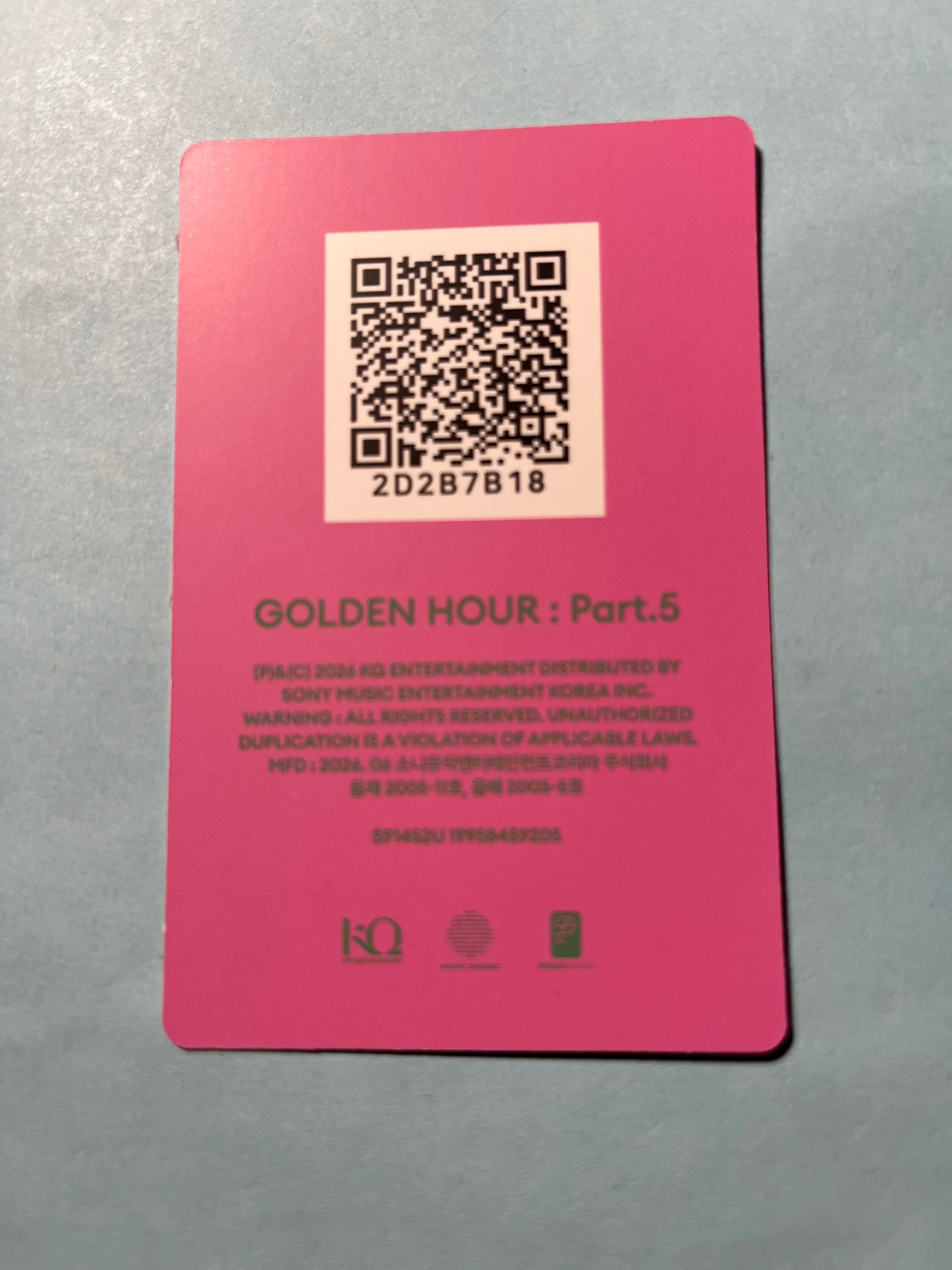 ATEEZ Seonghwa ATEEZ - Seonghwa - GOLDEN HOUR : Part.5 Album album photocard poca album A version qr card listing photo 2