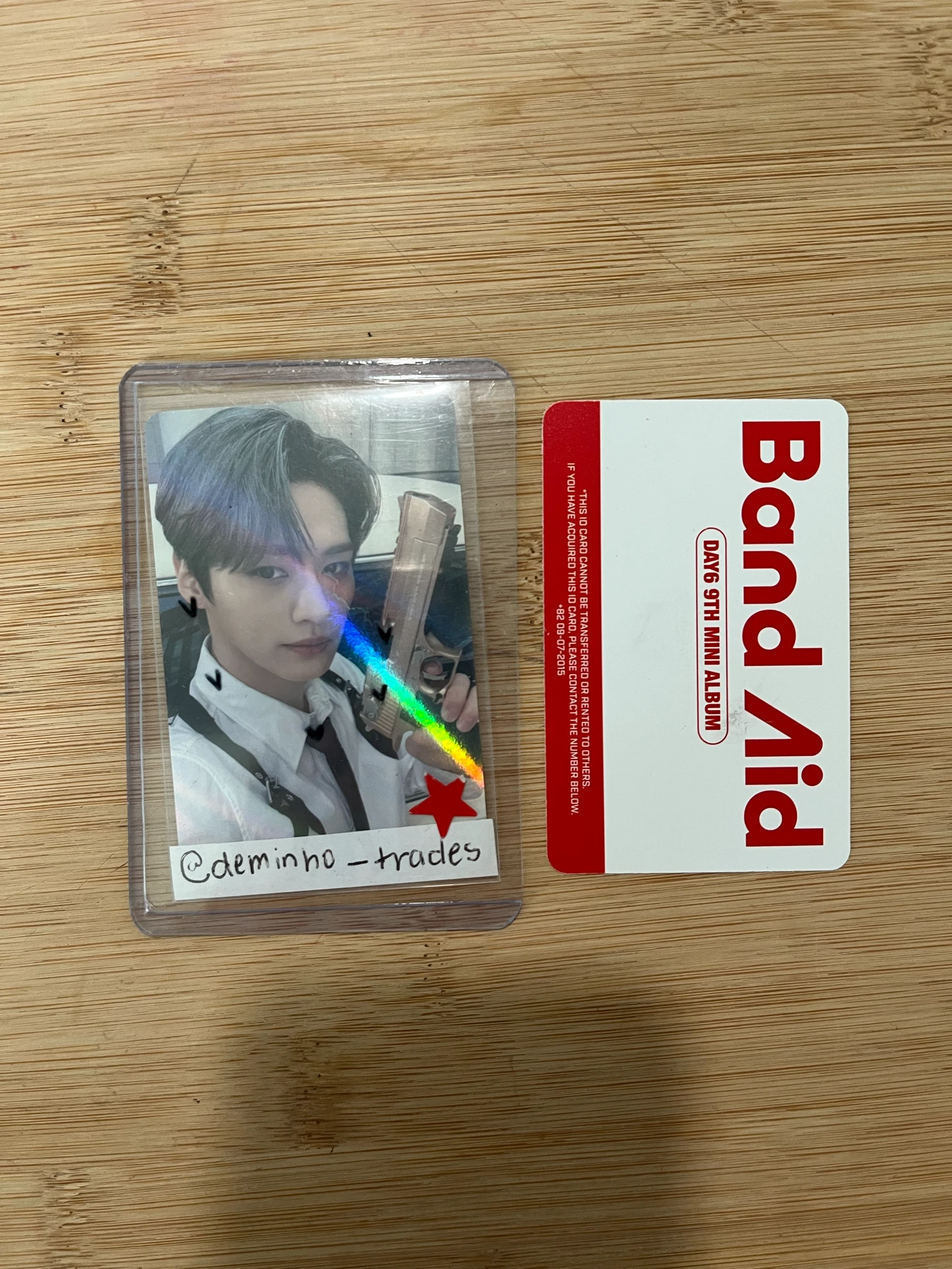 DAY6  Wonpil DAY6  - Wonpil - Band Aid Album standard version album inclusion pass card listing photo 2