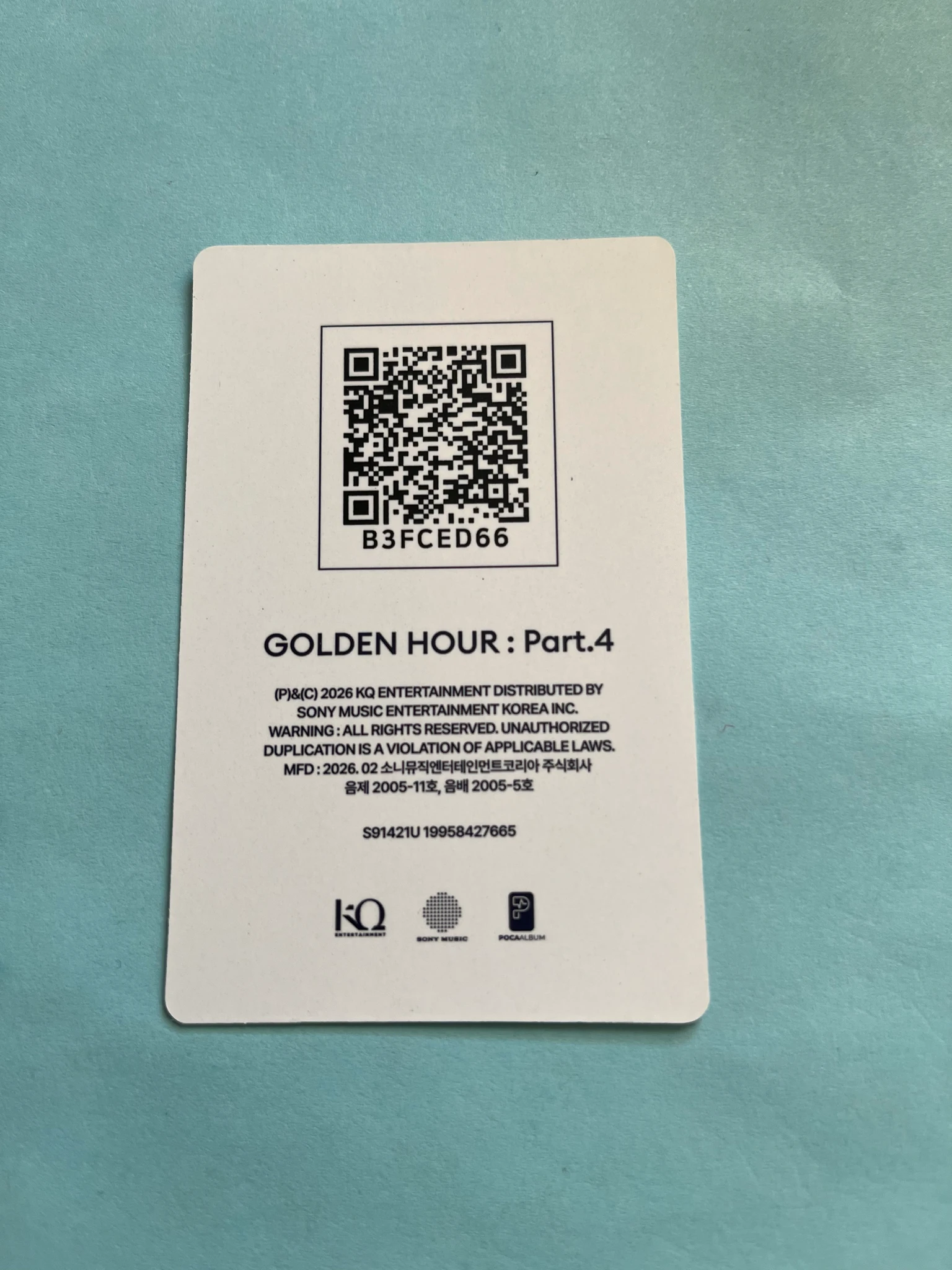 ATEEZ Mingi ATEEZ - Mingi - Golden Hour : Part.4 Album qr card album photocard poca album diary version listing photo 2
