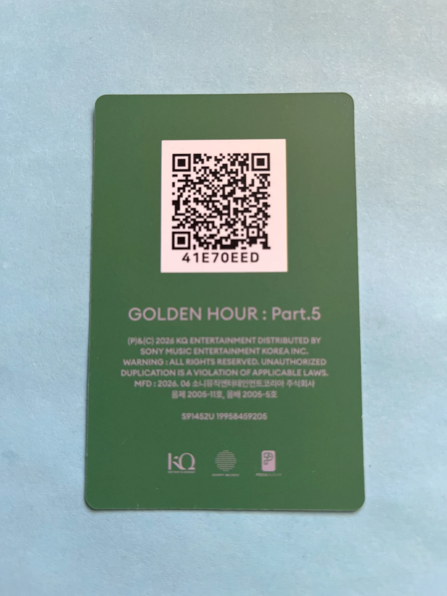 ATEEZ San ATEEZ - San - GOLDEN HOUR : Part.5 Album poca album qr card Z version listing photo 2