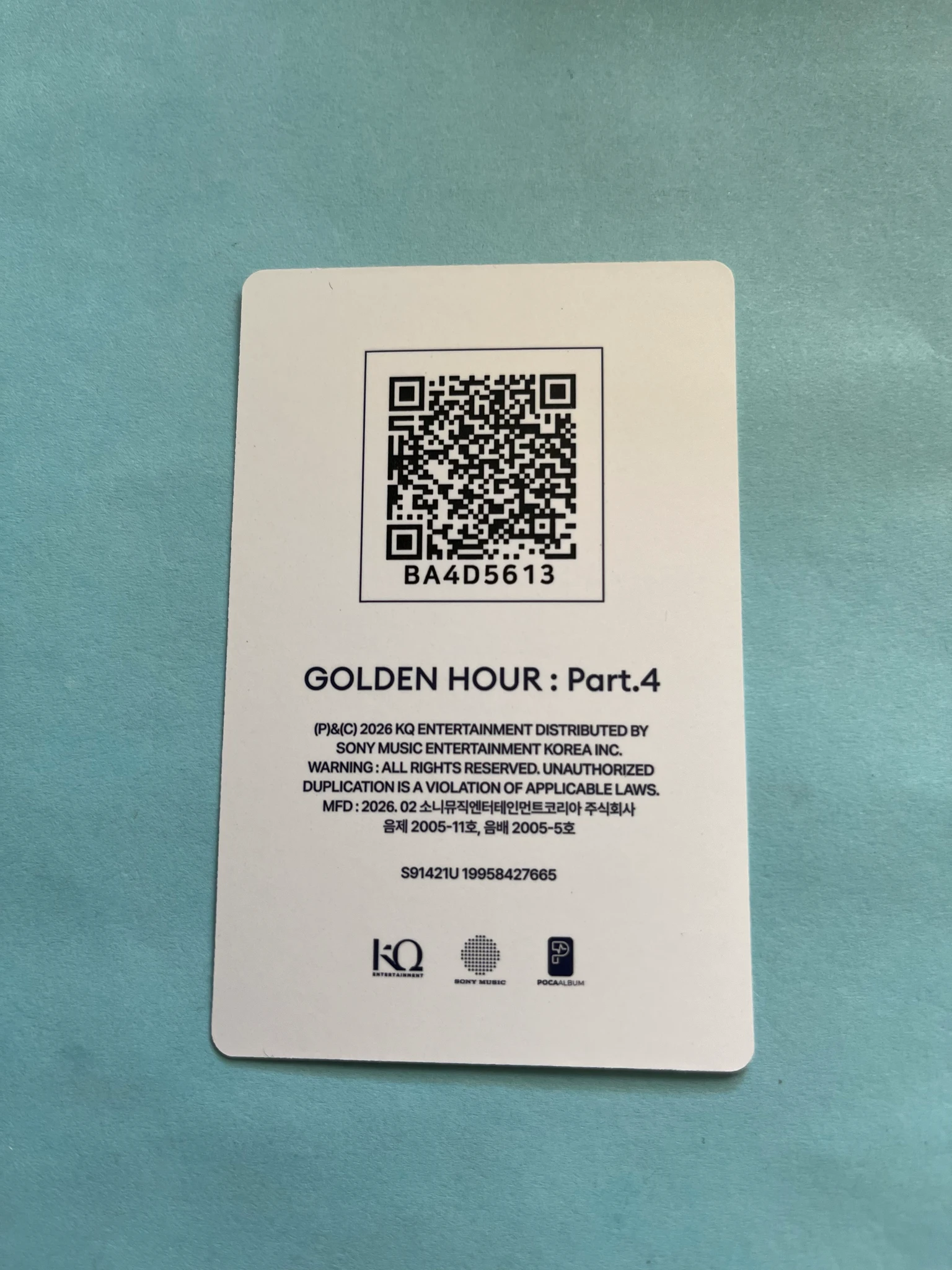 ATEEZ San ATEEZ - San - GOLDEN HOUR : Part.4 Album diary version poca album qr card album photocard listing photo 2